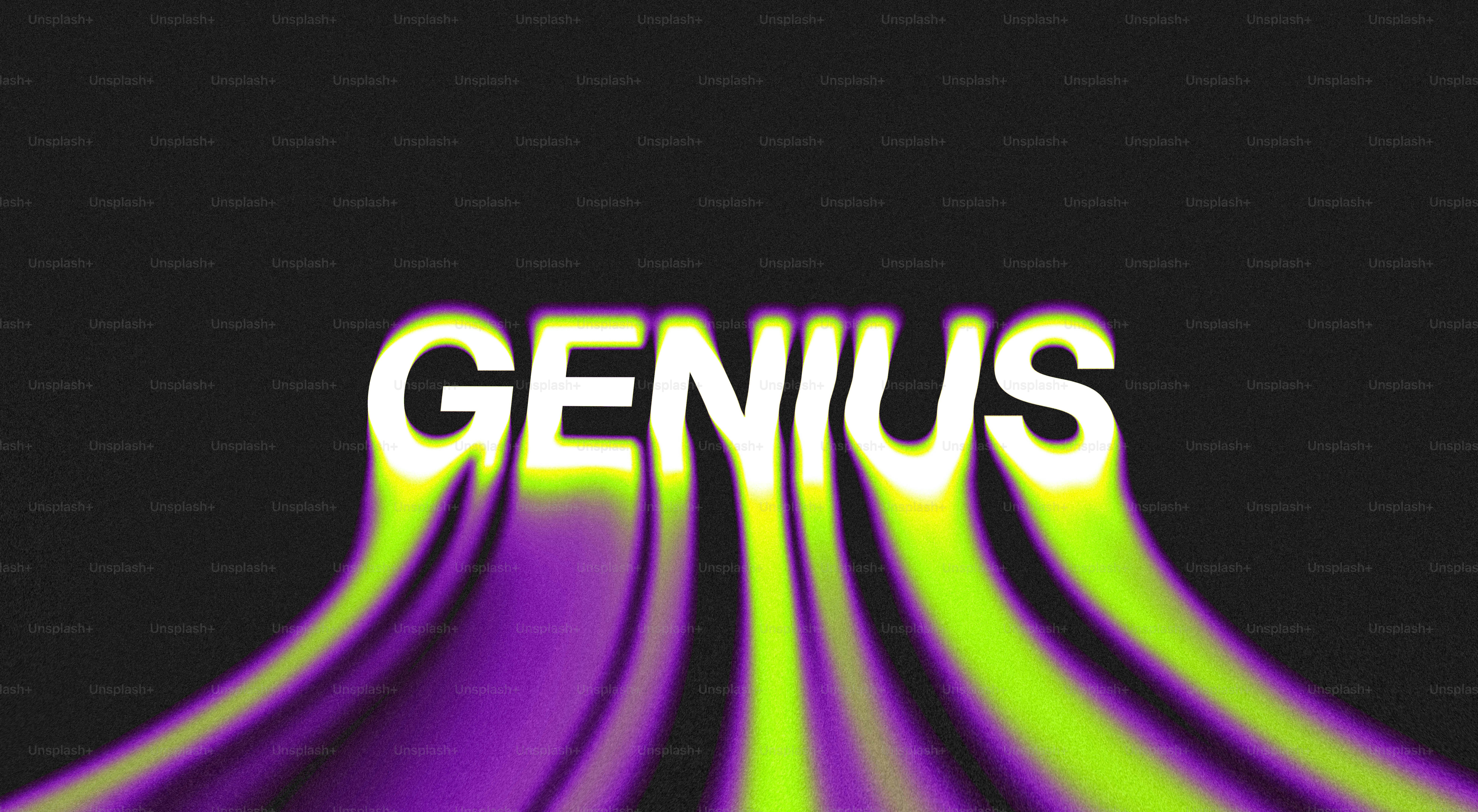 Kata jenius dengan garis-garis warna-warni di bawah ini