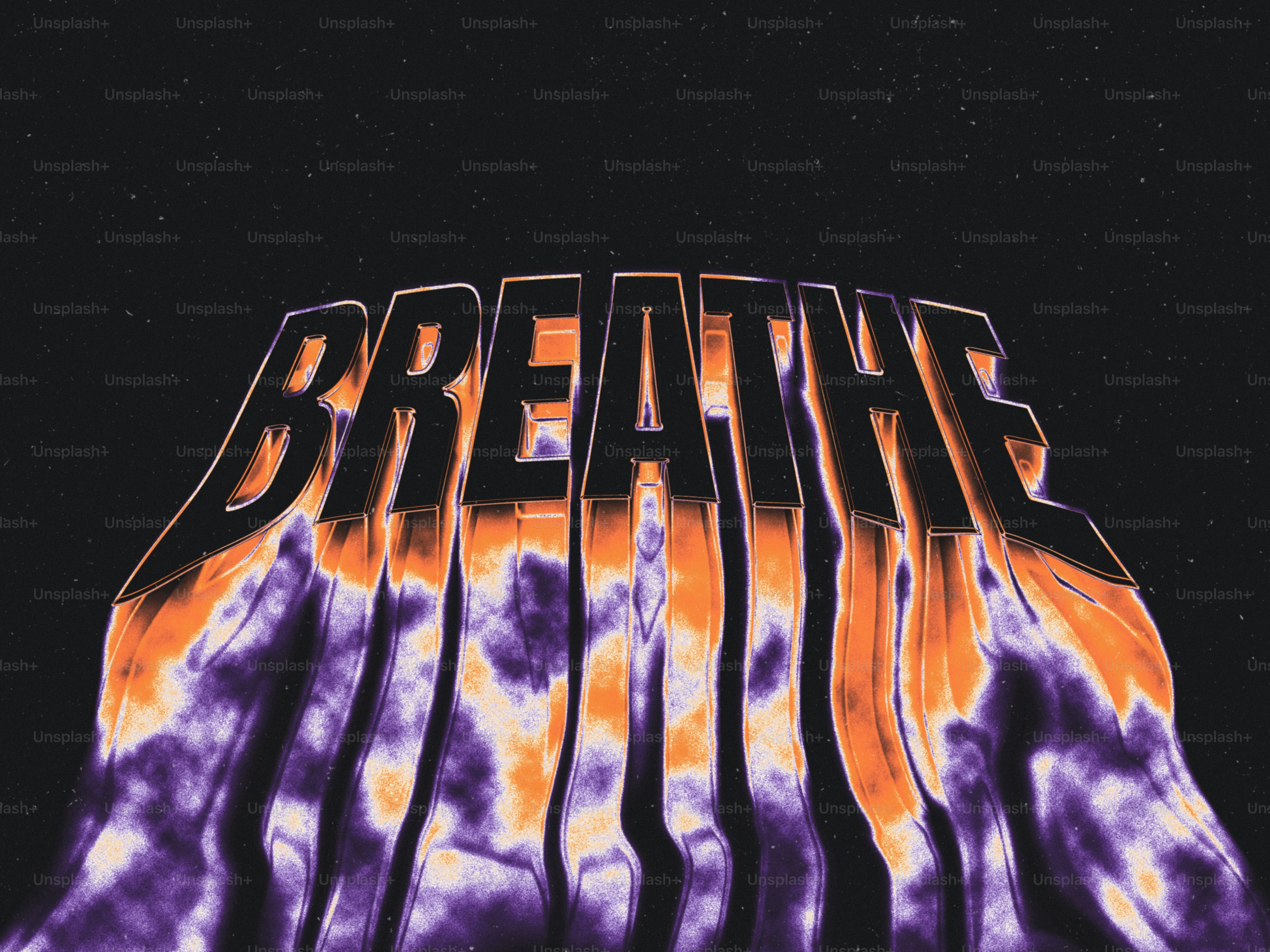 The word breathe in a distorted, colorful font.