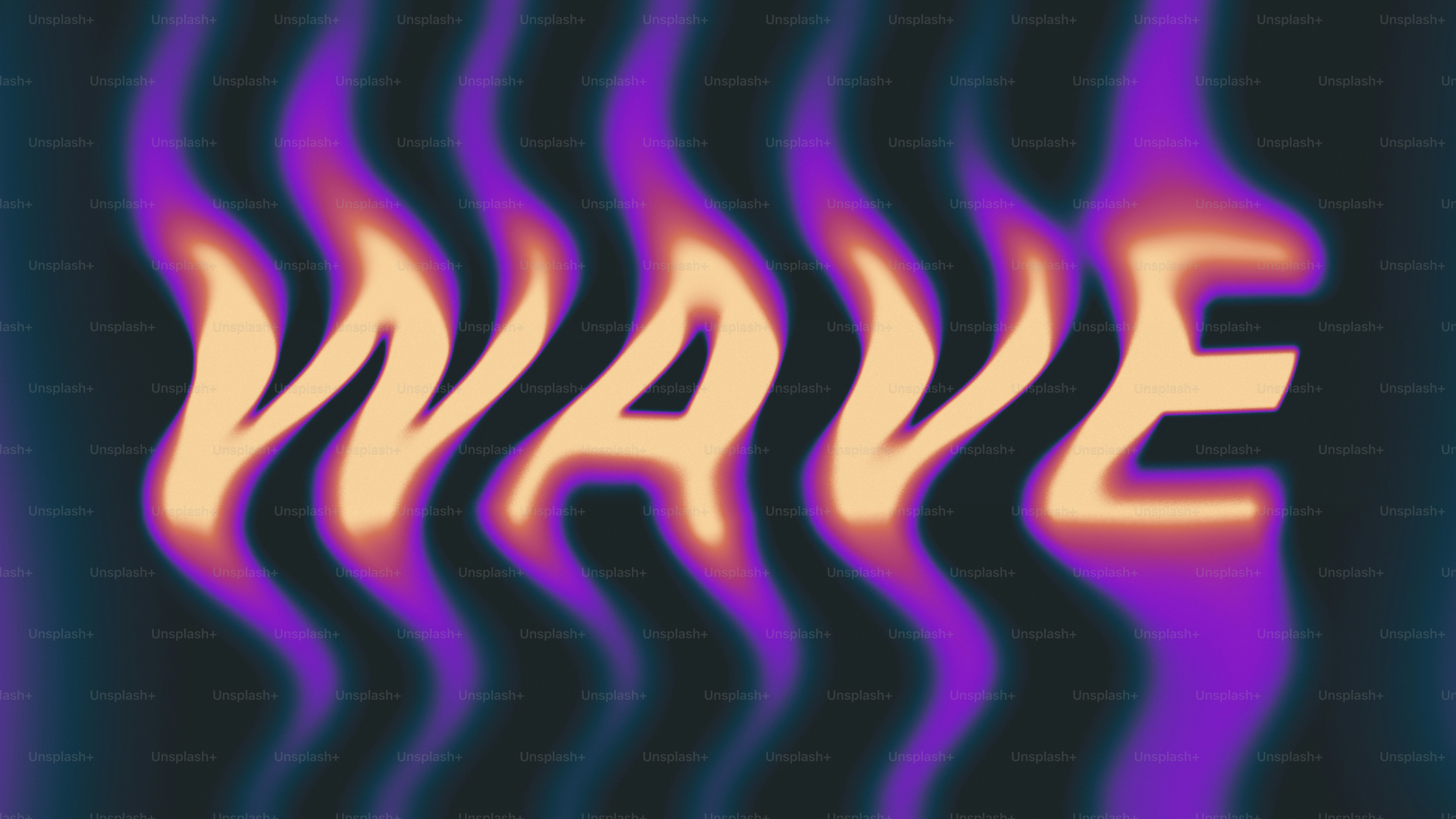 Wellenartiger Text mit lila und orangefarbenem Farbverlauf