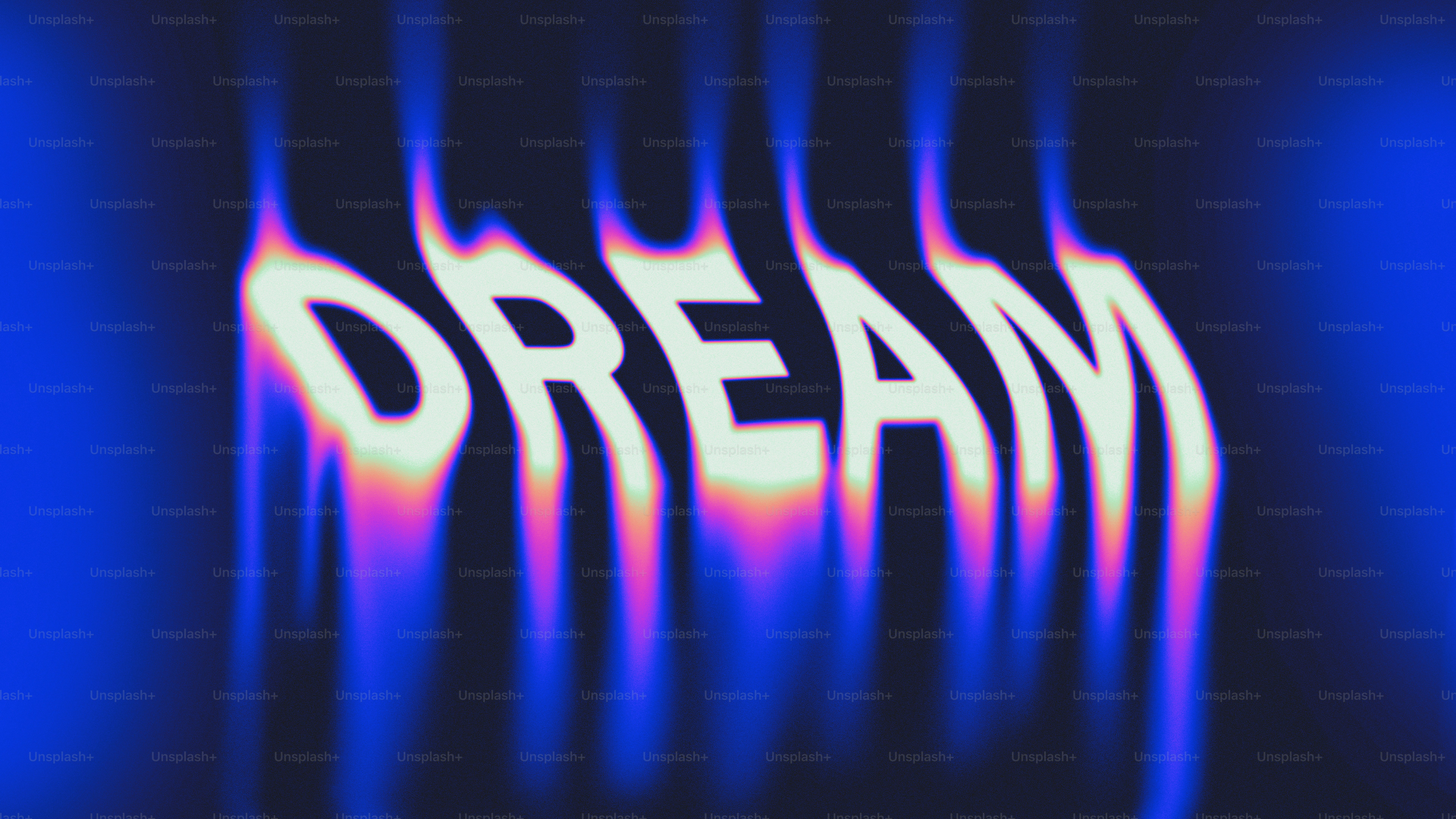 The word "dream" distorted with colorful light effects