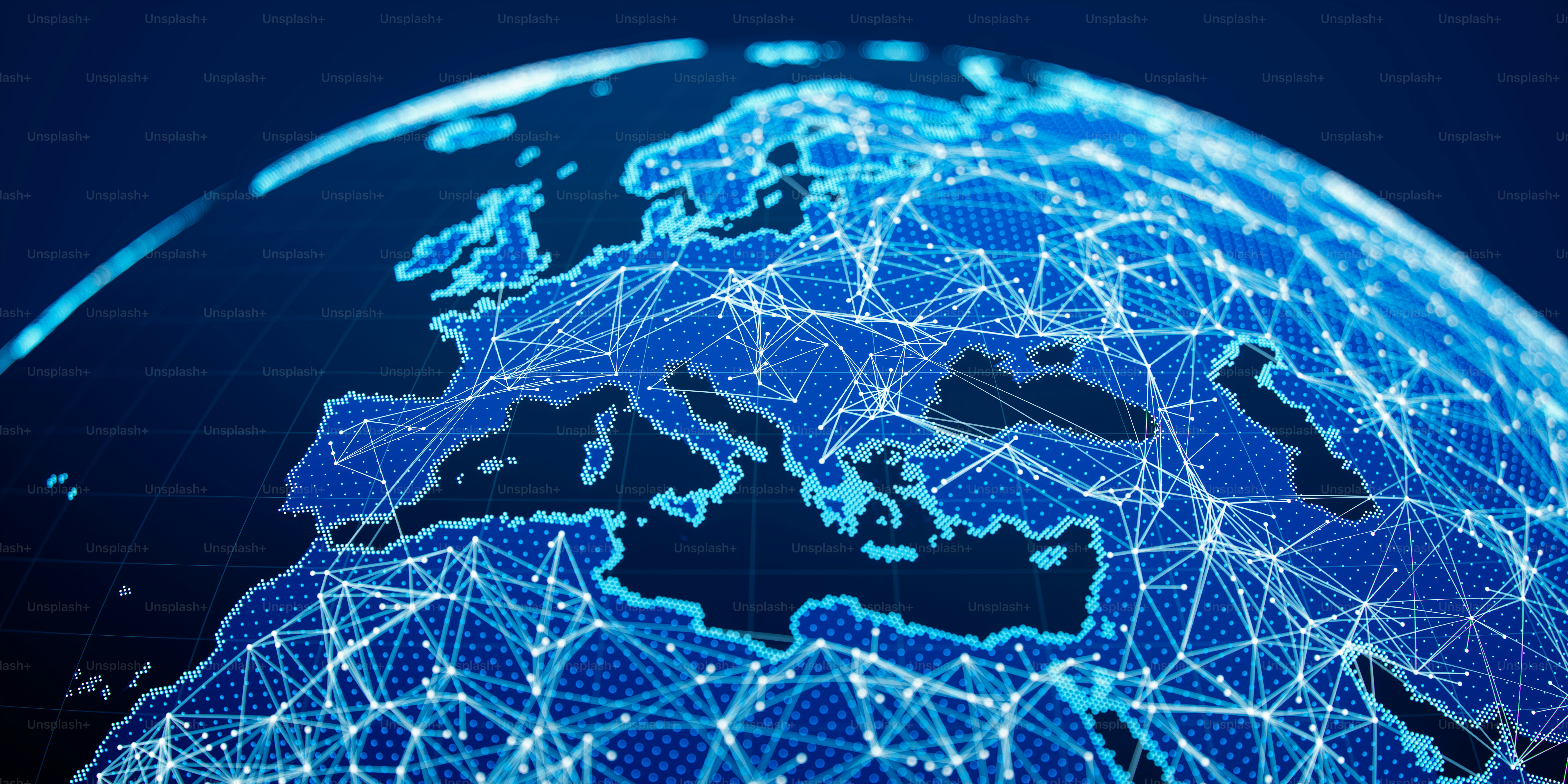 Abstract globe with network connections evoking international coordination