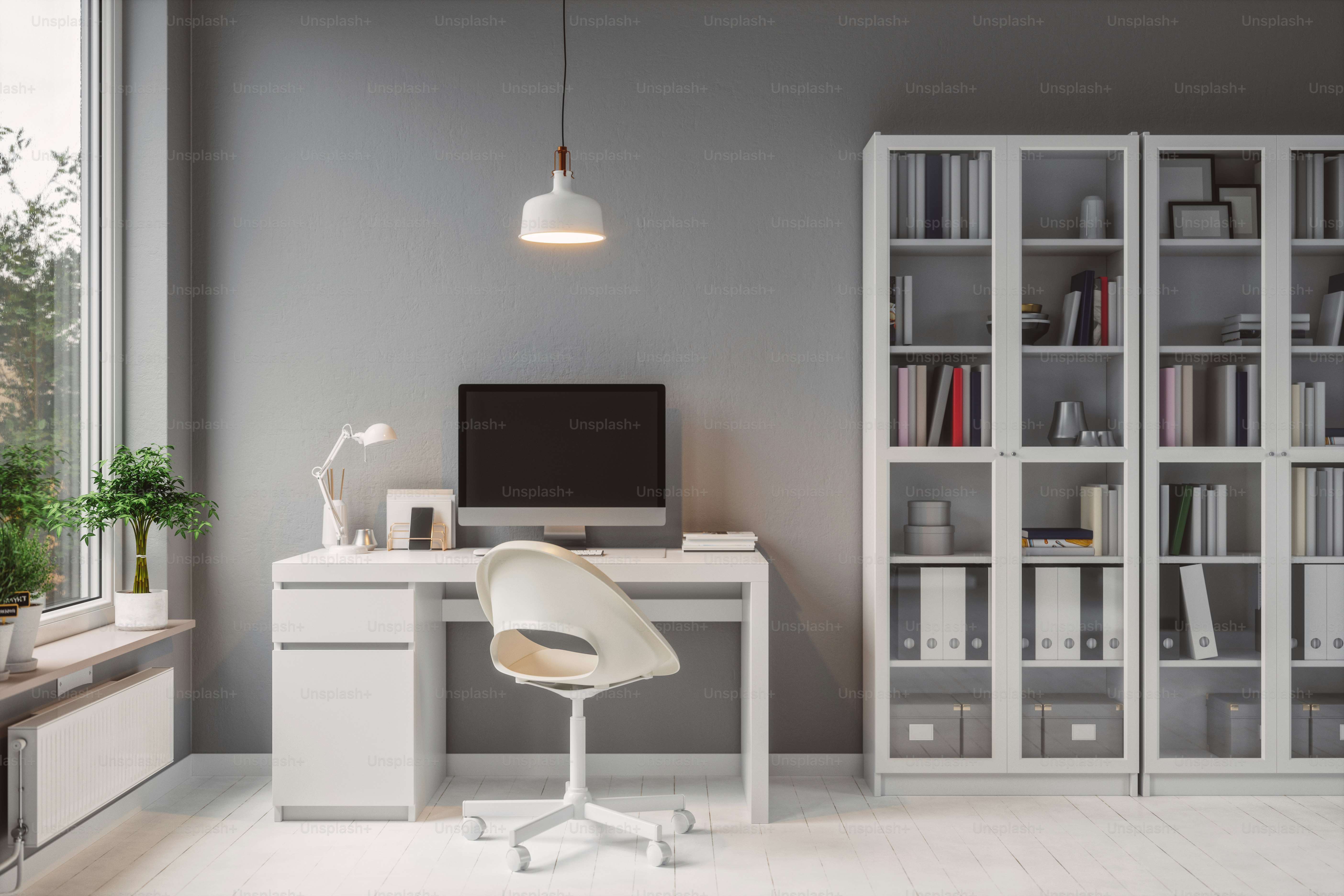 Interno di un moderno ufficio domestico.