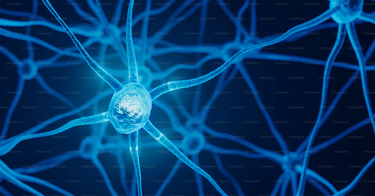 3d medical illustration of neuron cell network. photo – Blue Image on ...