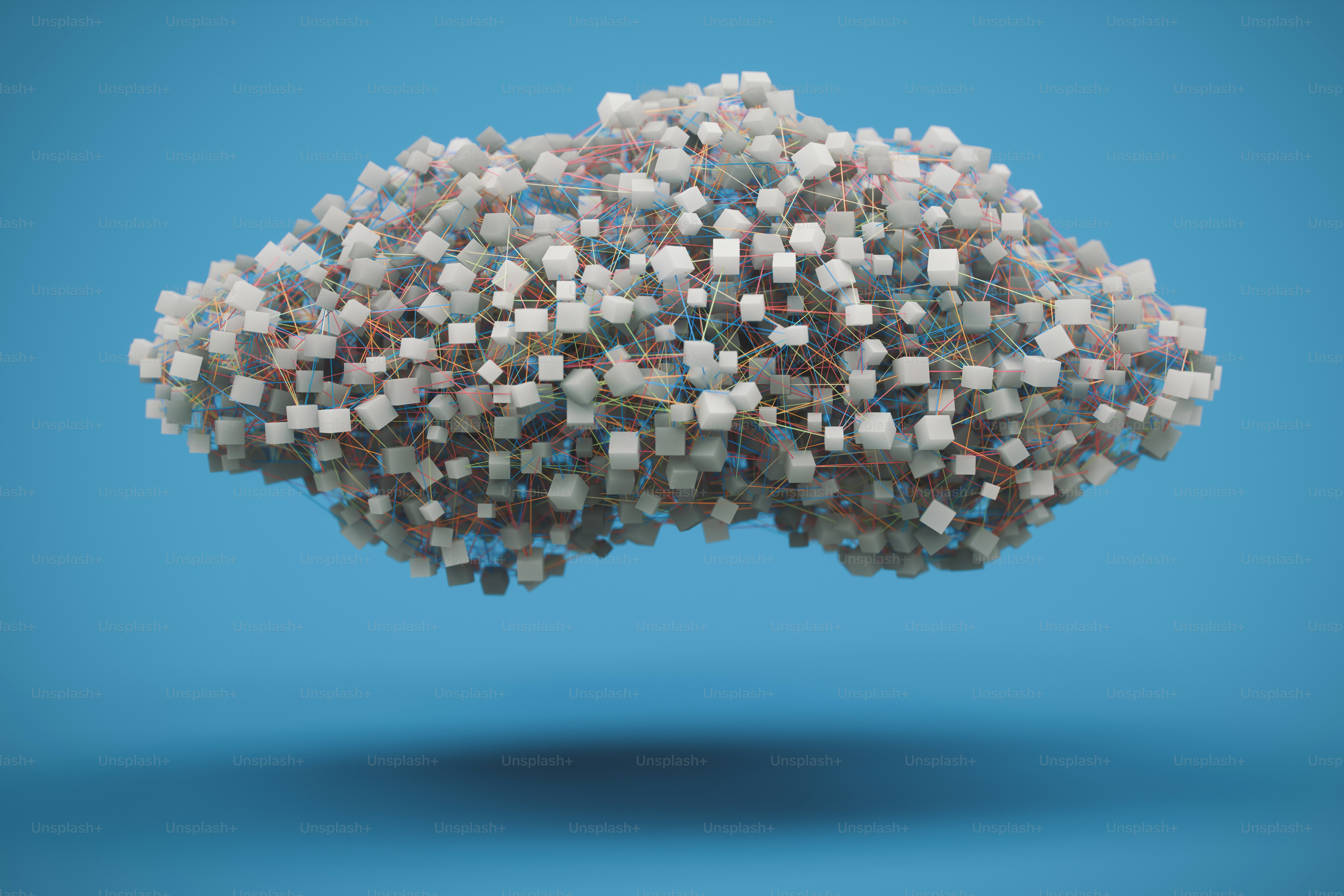 Abstract 3D cloud with connections.