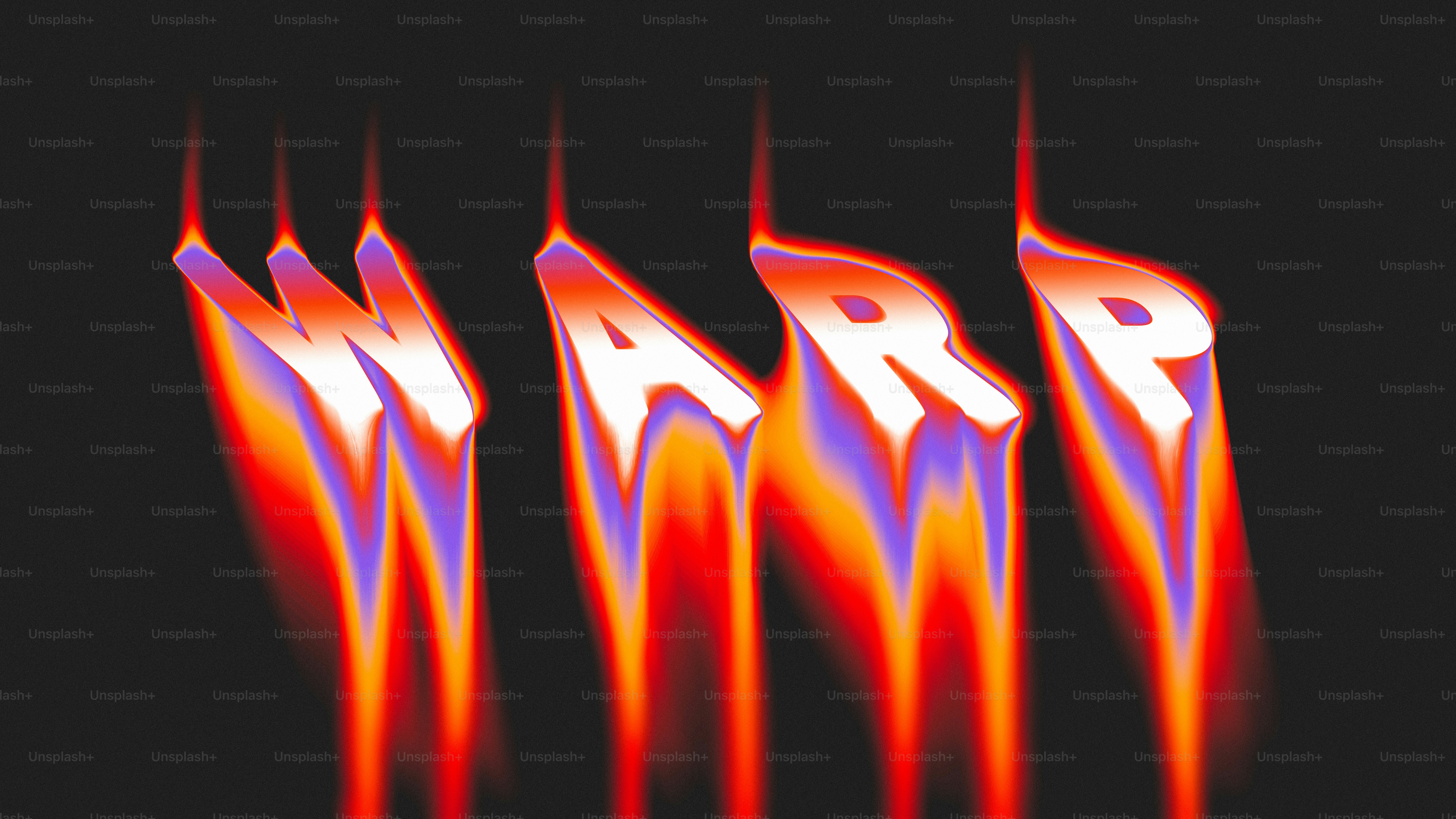 The word warp with a fiery, distorted effect.