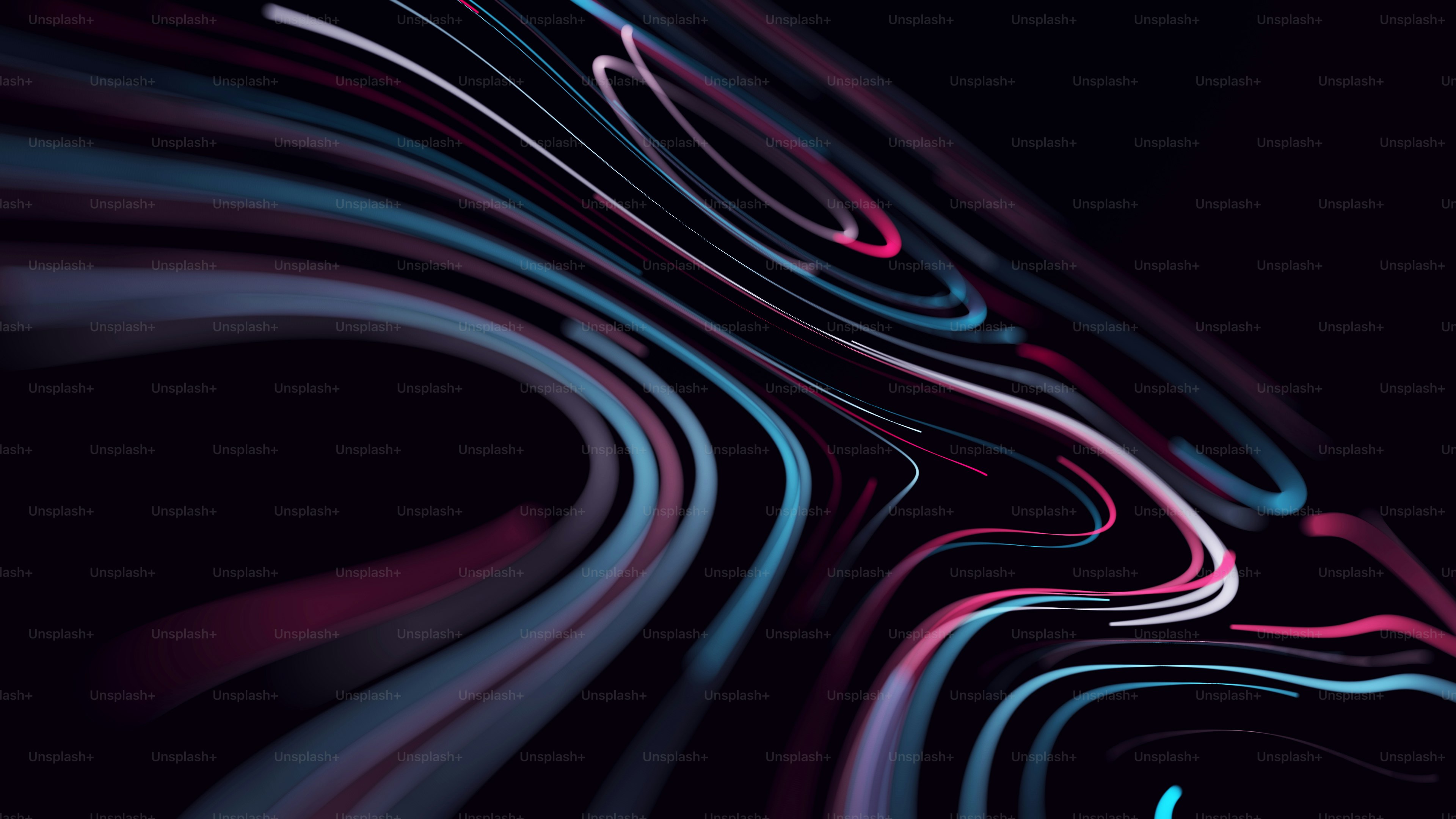 Abstract digital background from rounded colored lines. Information flow space. Big data visualization. 3D .