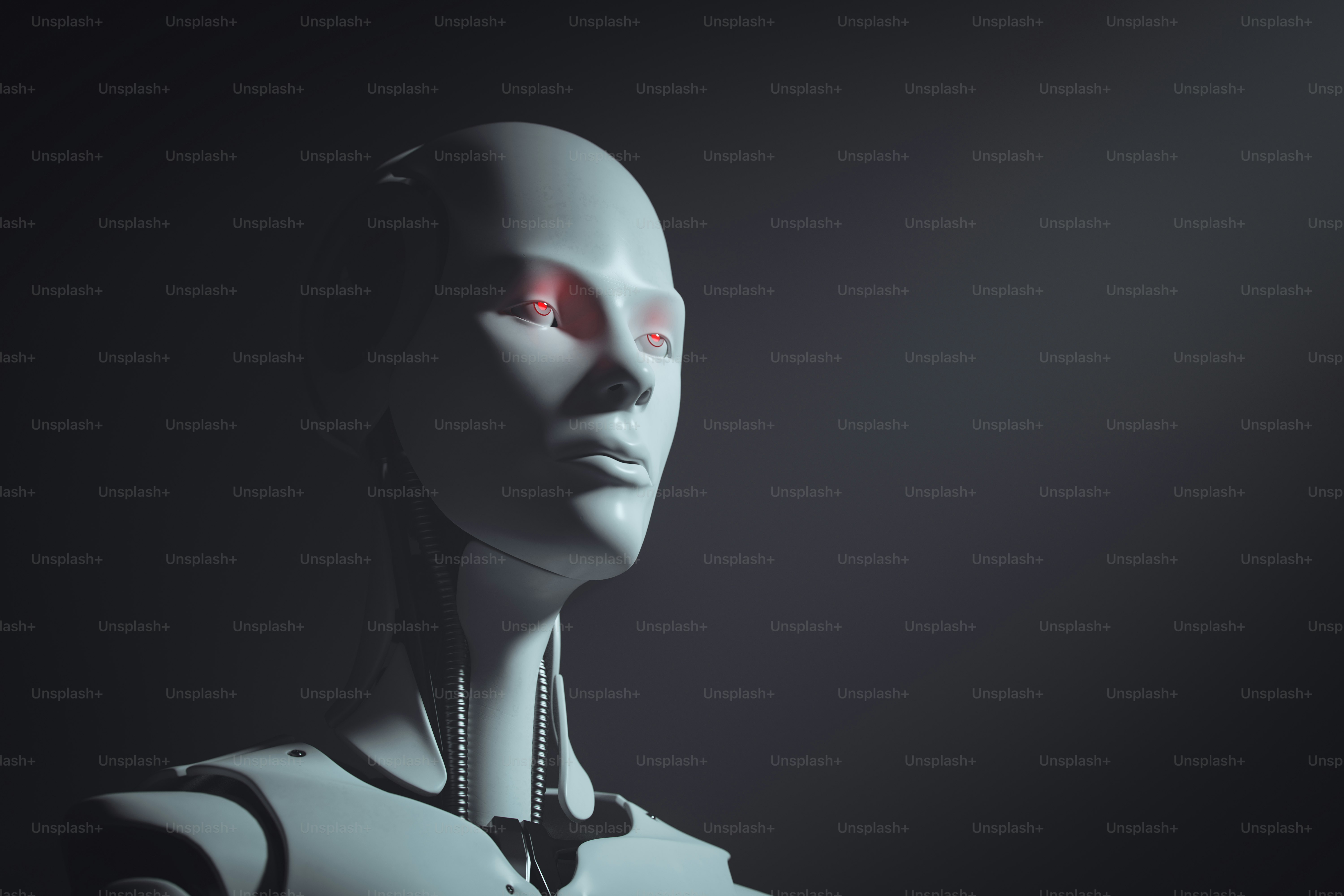 Portrait of a futuristic female cyborg.