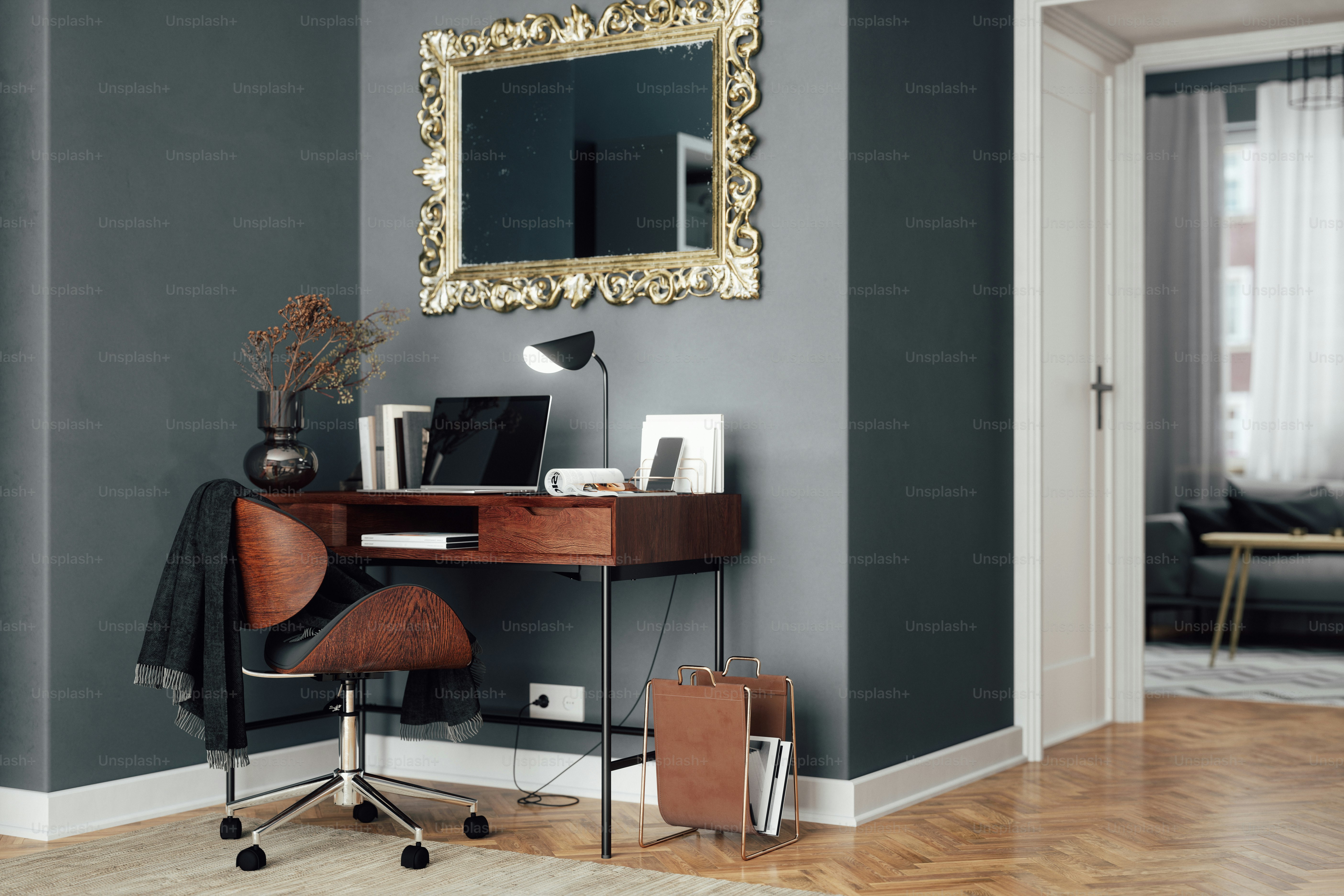 Interior of a comfortable workplace in home
