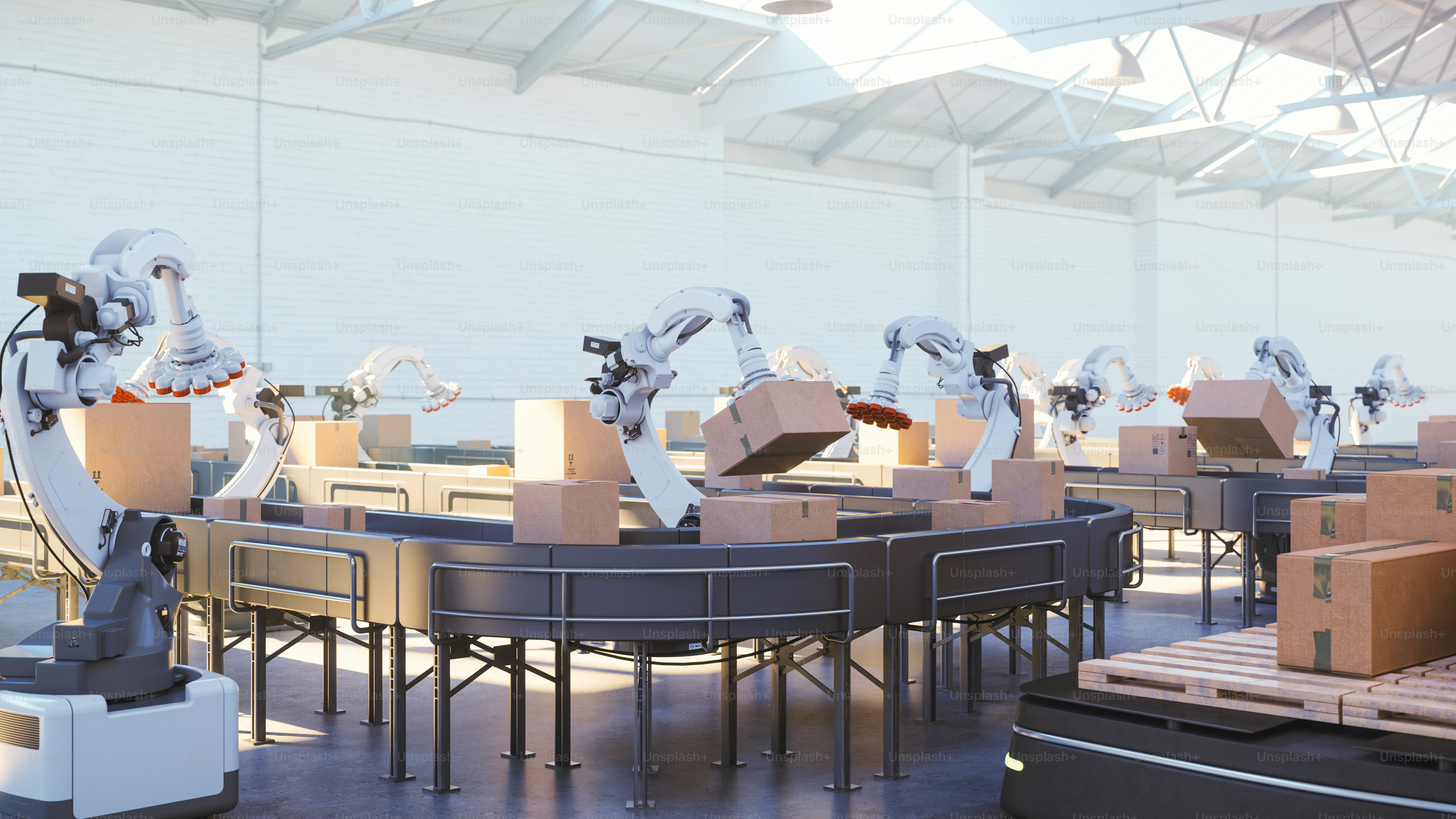 Automation with AGV and robotic arm in smart distribution warehouse ...