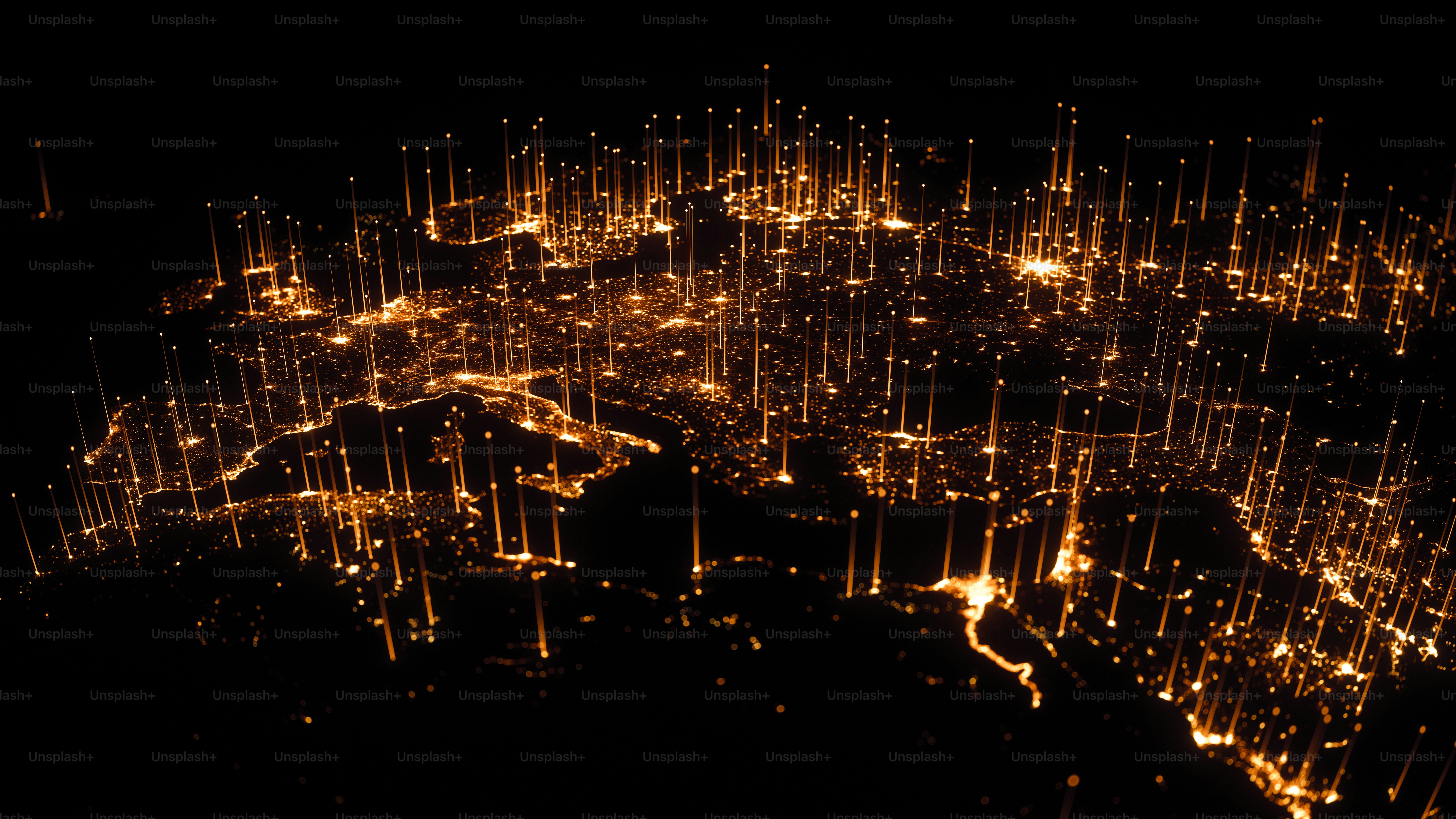 Earth at night from orbit with city lights
