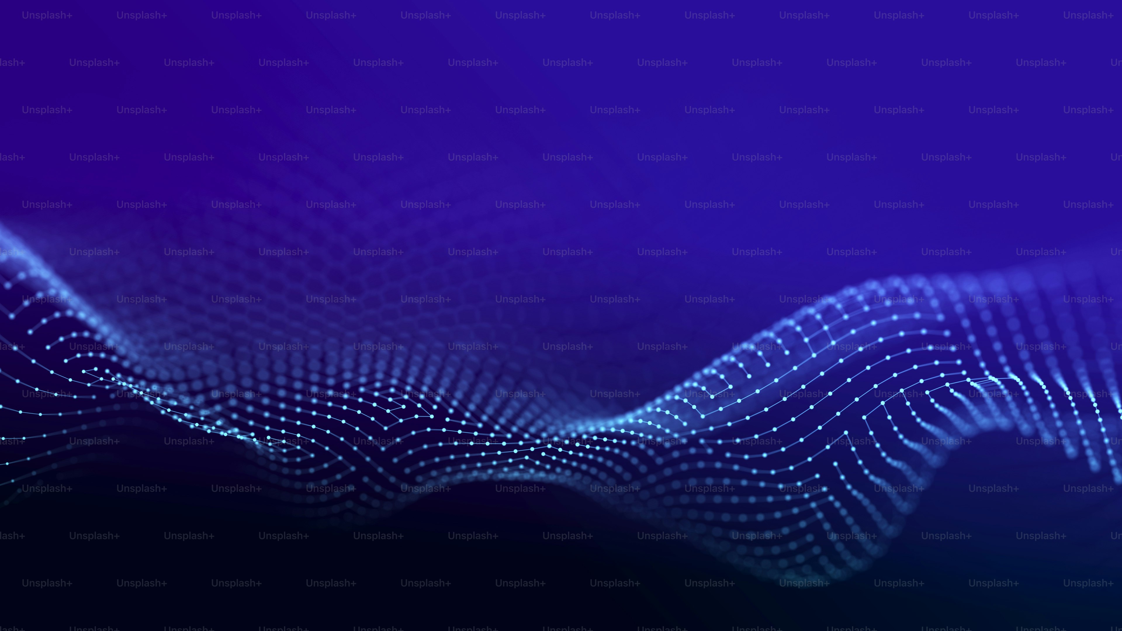 Abstract background grid. Data stream. Futuristic blue particle wave. 3d .