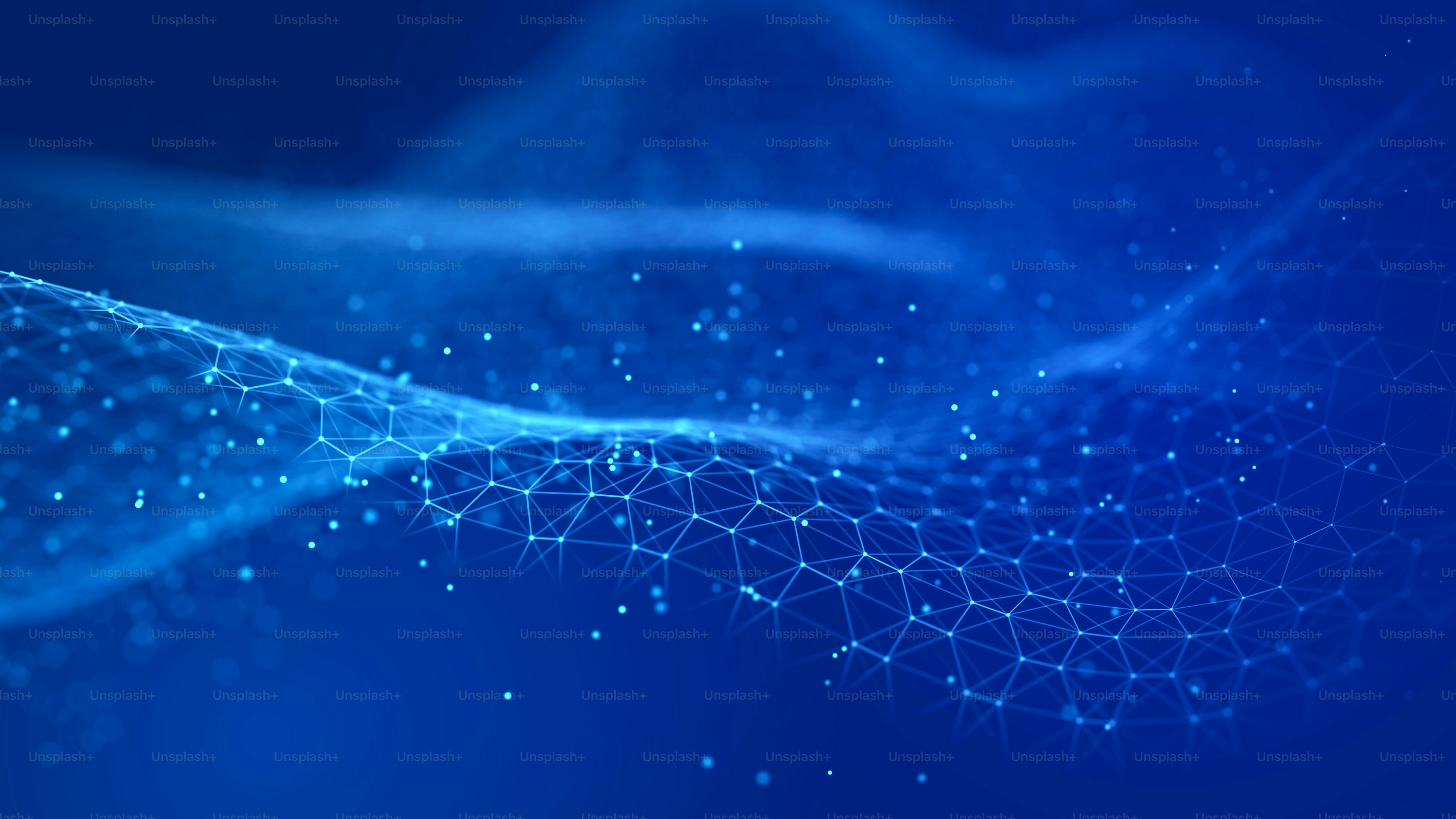 Abstract polygonal space. Low poly 3d wire. Artificial Intelligence. 3D .