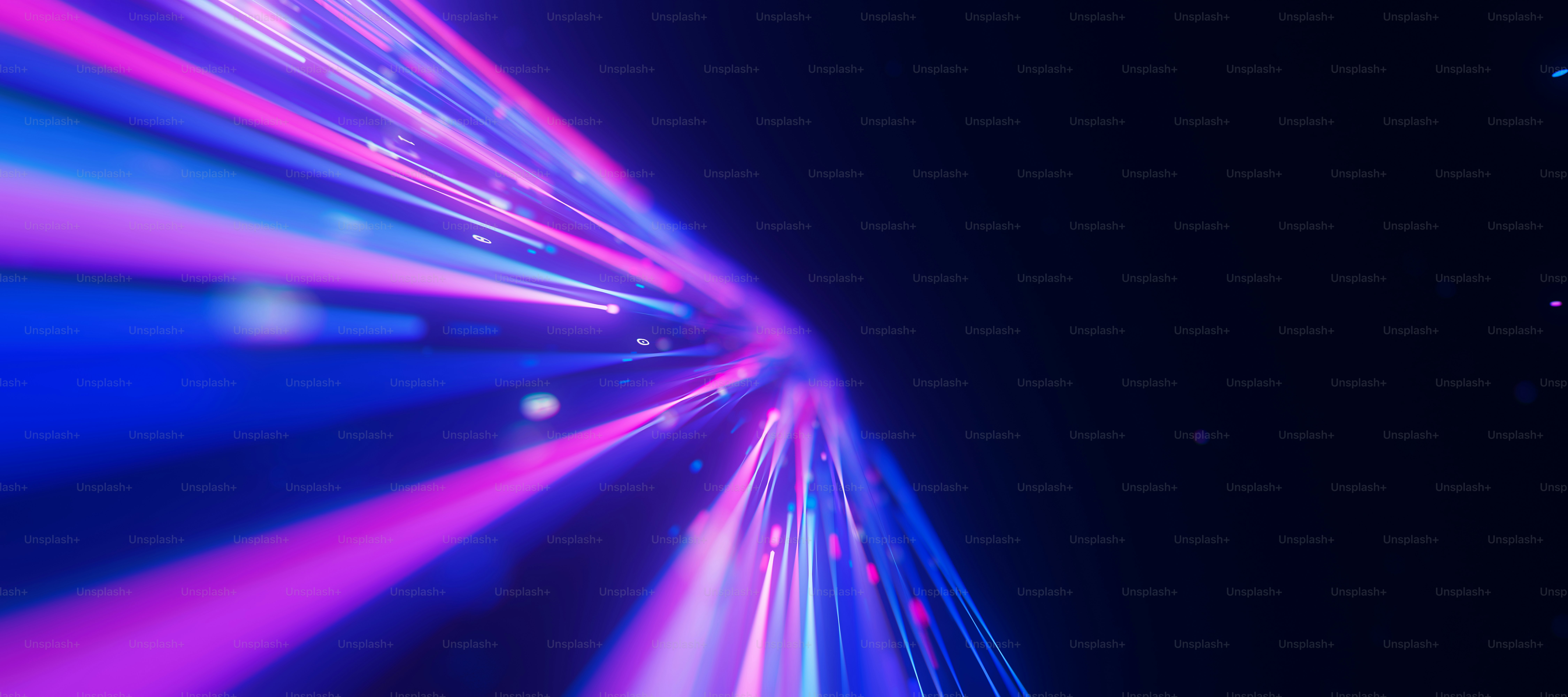 Bigdata light speed planar flow to infinity. Abstract digital data stream of quantum computing. Cyberspace of qubit trails. Modern tech information transmission