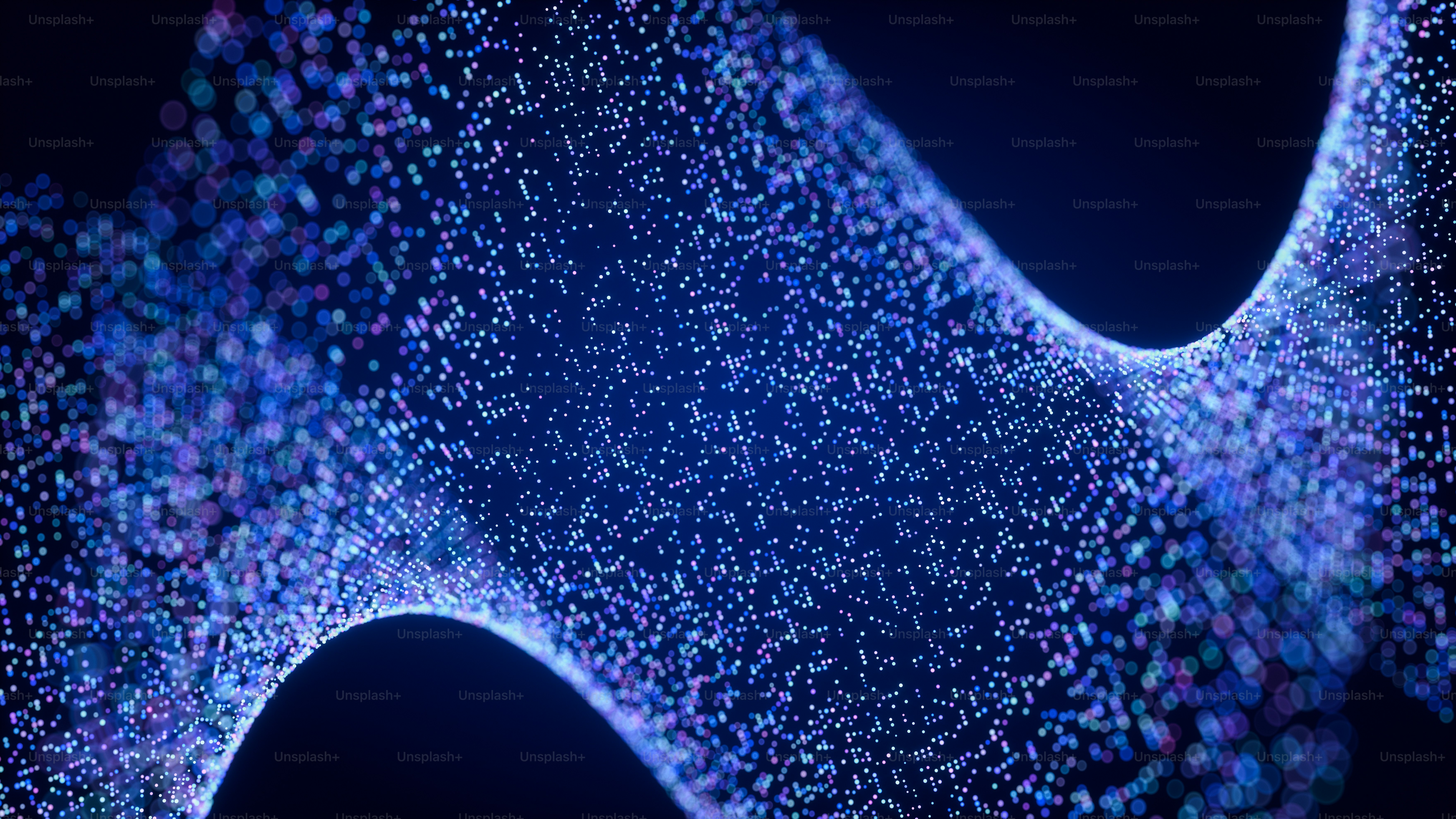 Futuristic glowing particles abstract technology background.