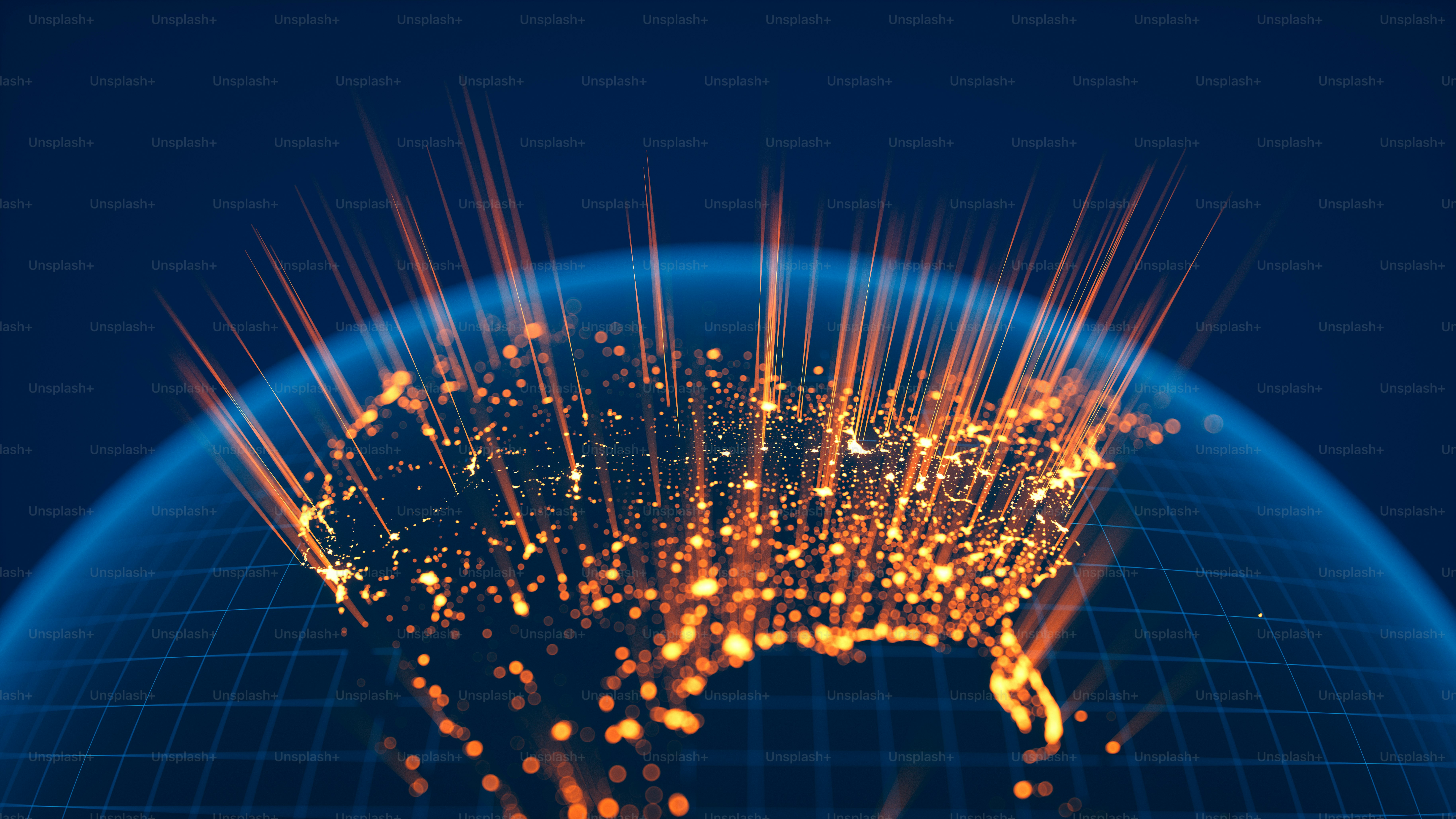 Metropolitan lights transform into abstract lines.(World Map Courtesy ...