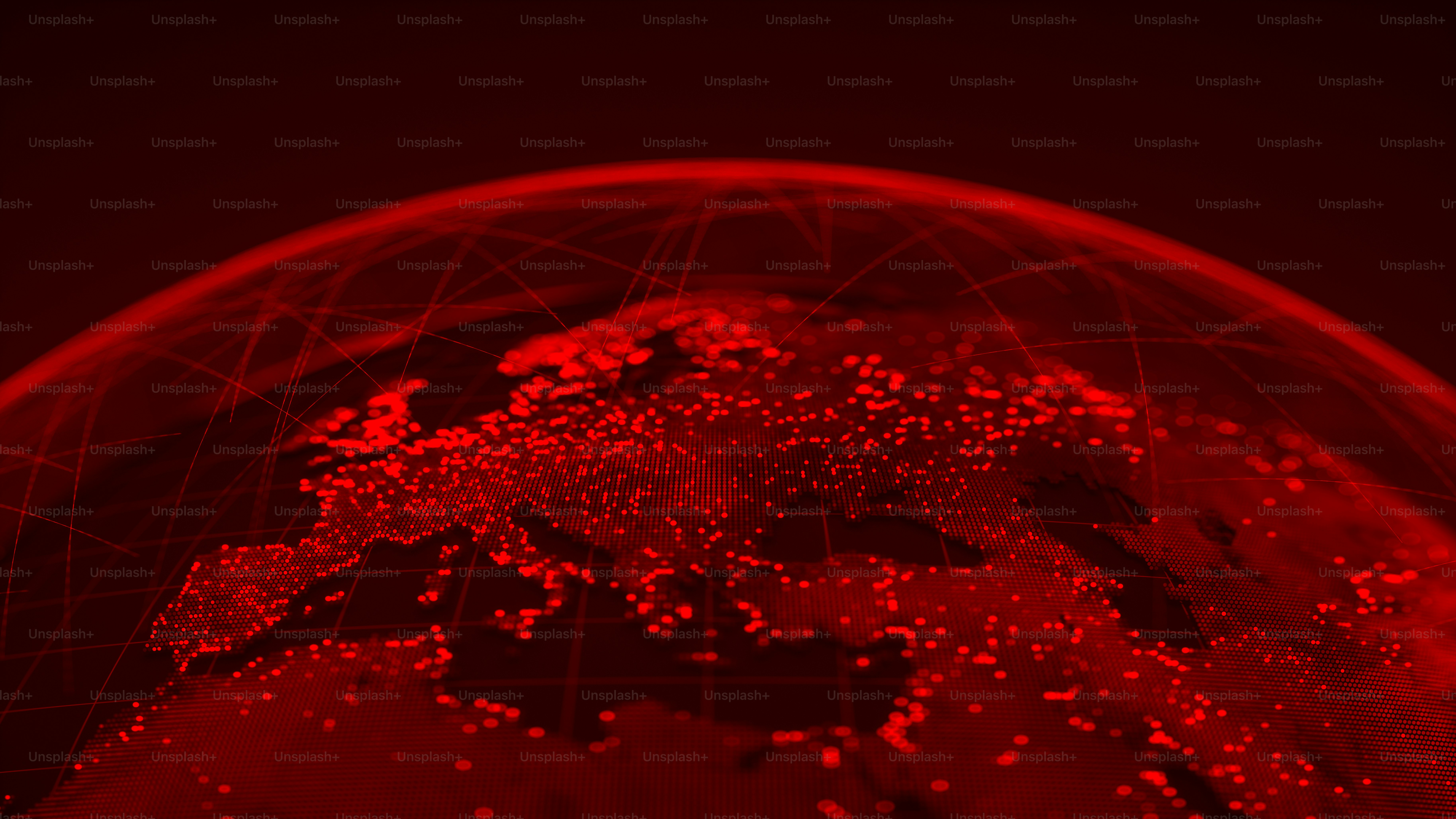 Conexiones alrededor del globo rojo digital. (Mapa mundial cortesía de la NASA: https://visibleearth.nasa.gov/view.php?id=55167)
