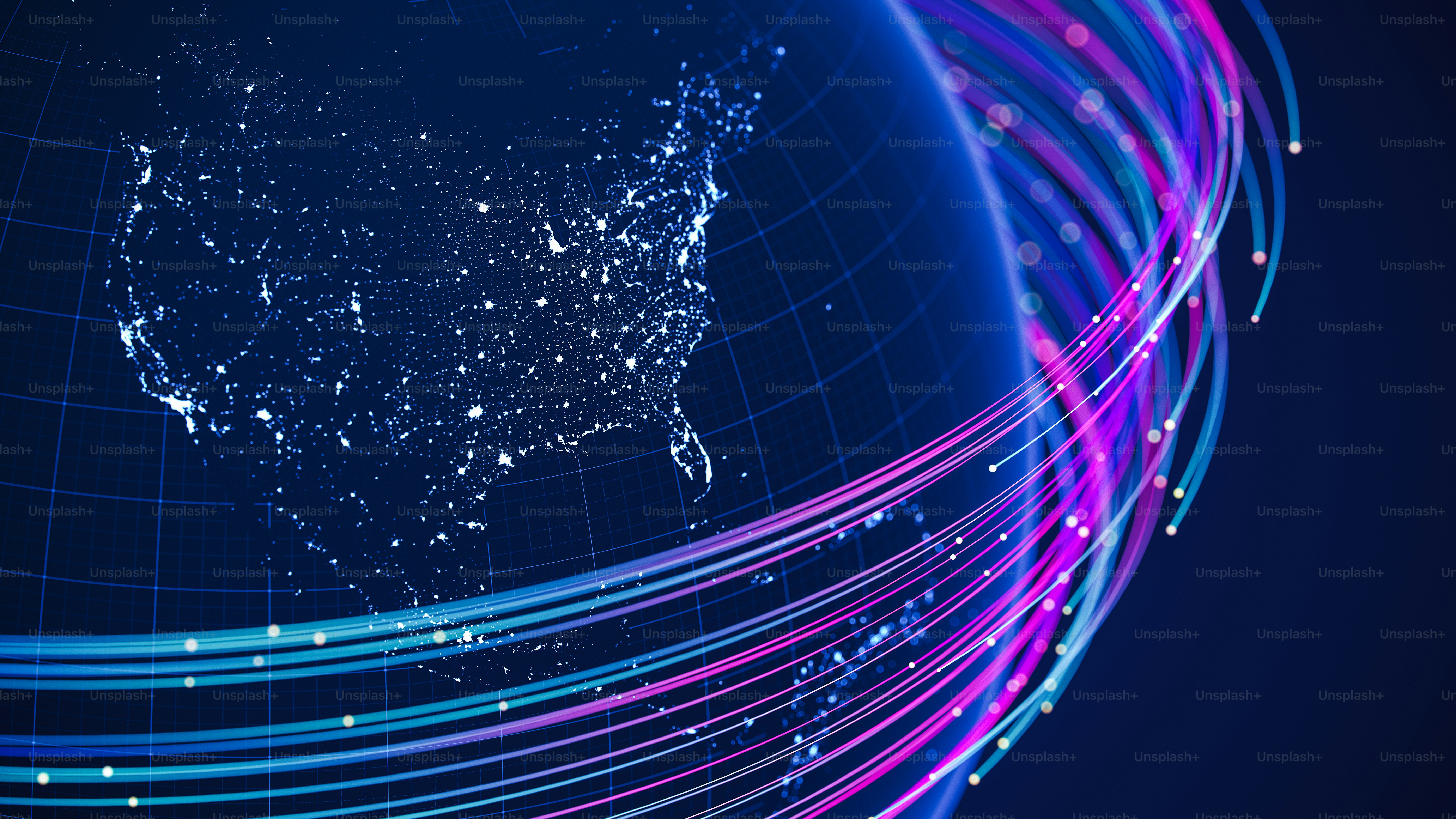 The flow of data across a connected world.(World Map Courtesy of NASA ...