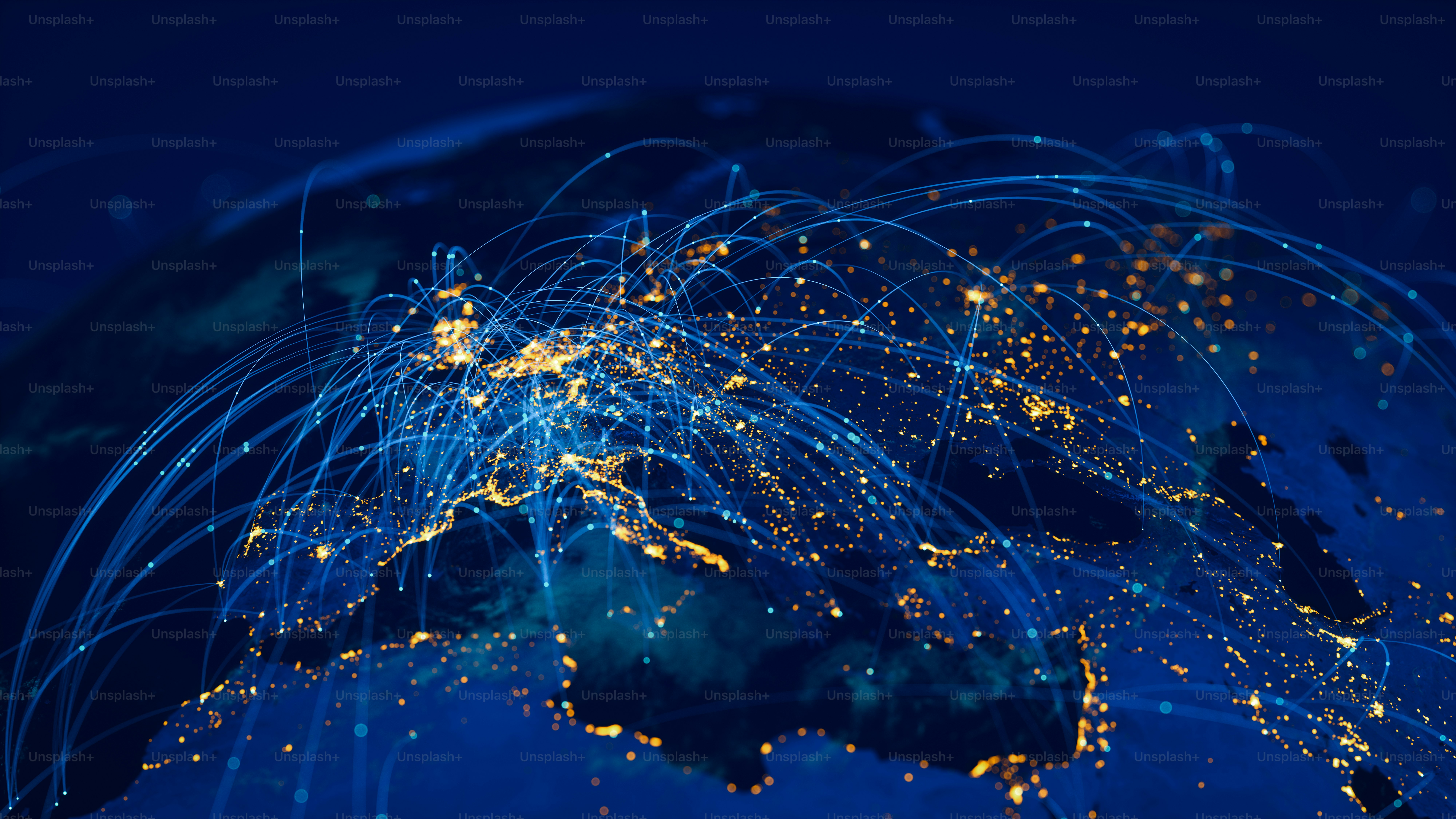 The flow of data across a connected world.(World Map Courtesy of NASA ...