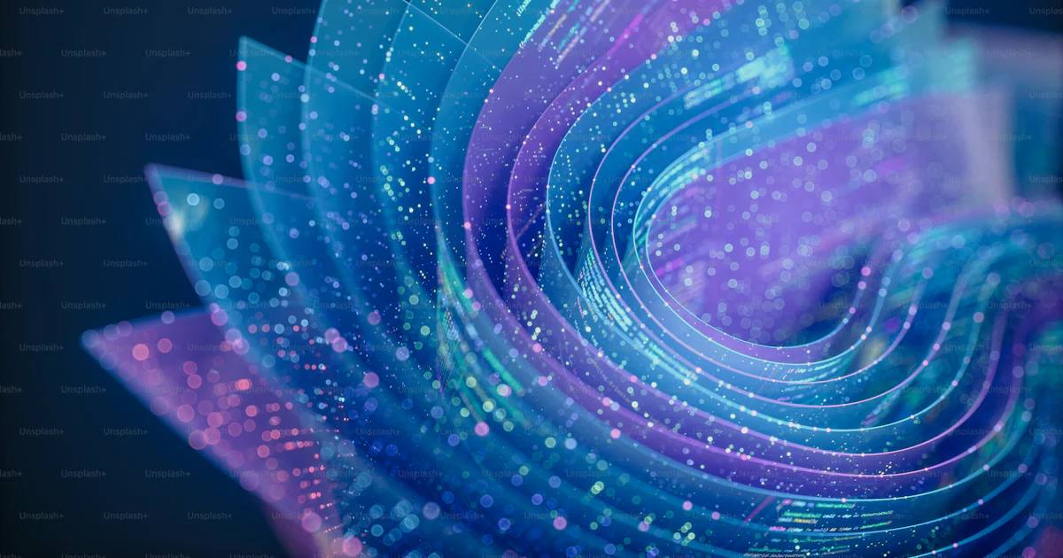 Code Pattern Transparent Background Layered transparent sheets curl into a spiral, filled with data ...