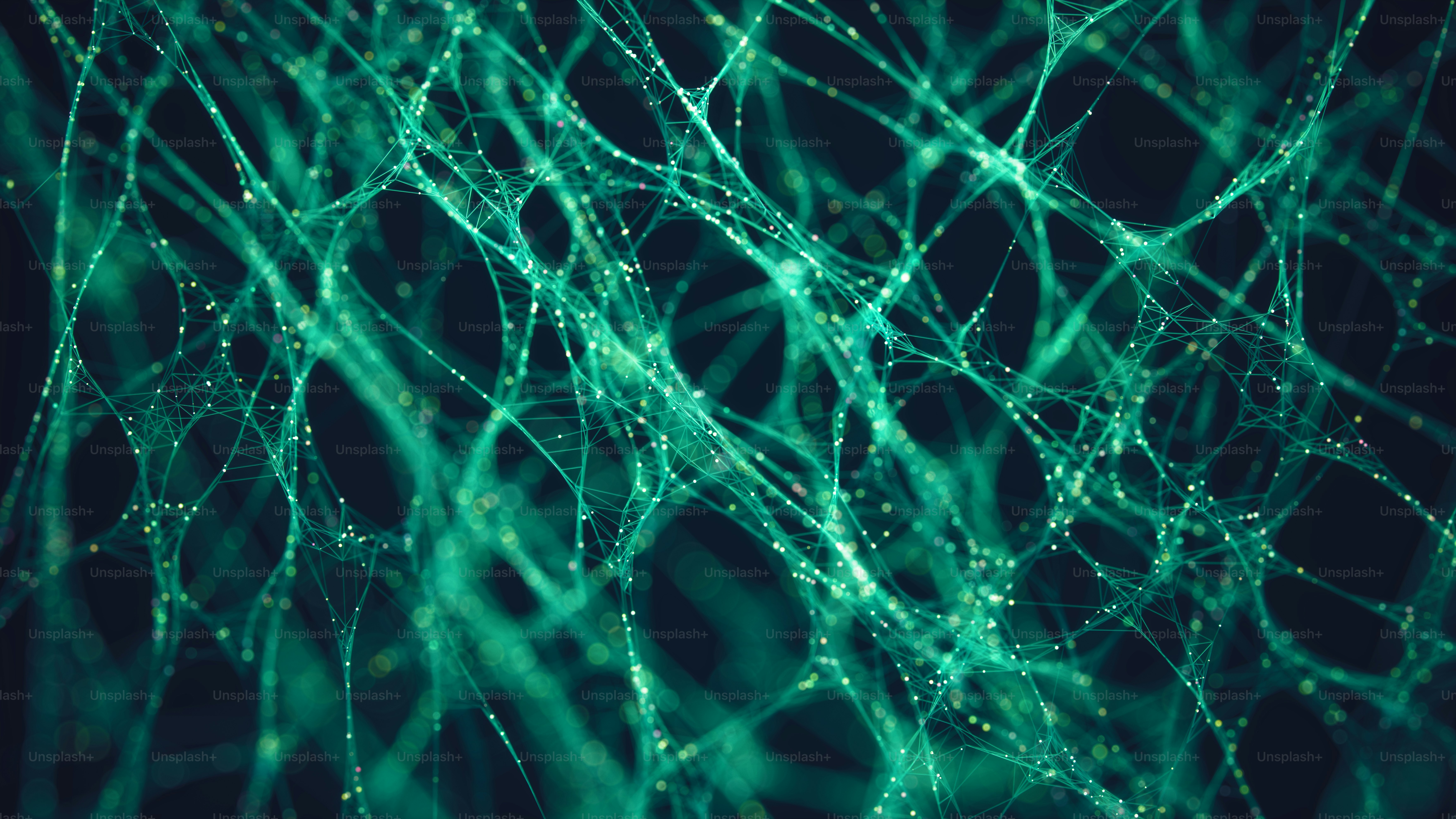 A conceptual visualization of an artificial neural network. The glowing nodes and interconnected lines represent neurons and synapses processing information within a deep learning model.