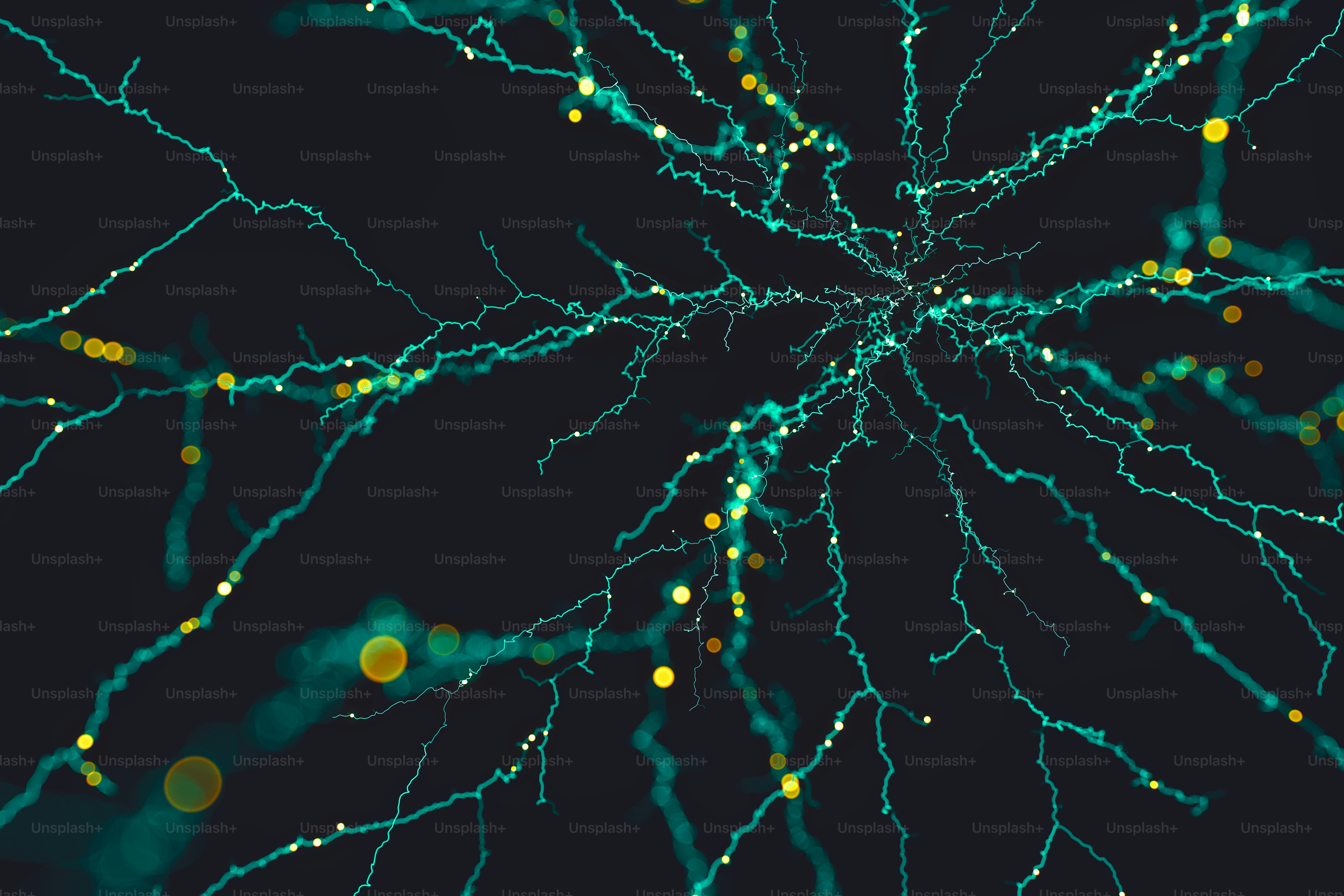 Abstract fibers neural networks background.