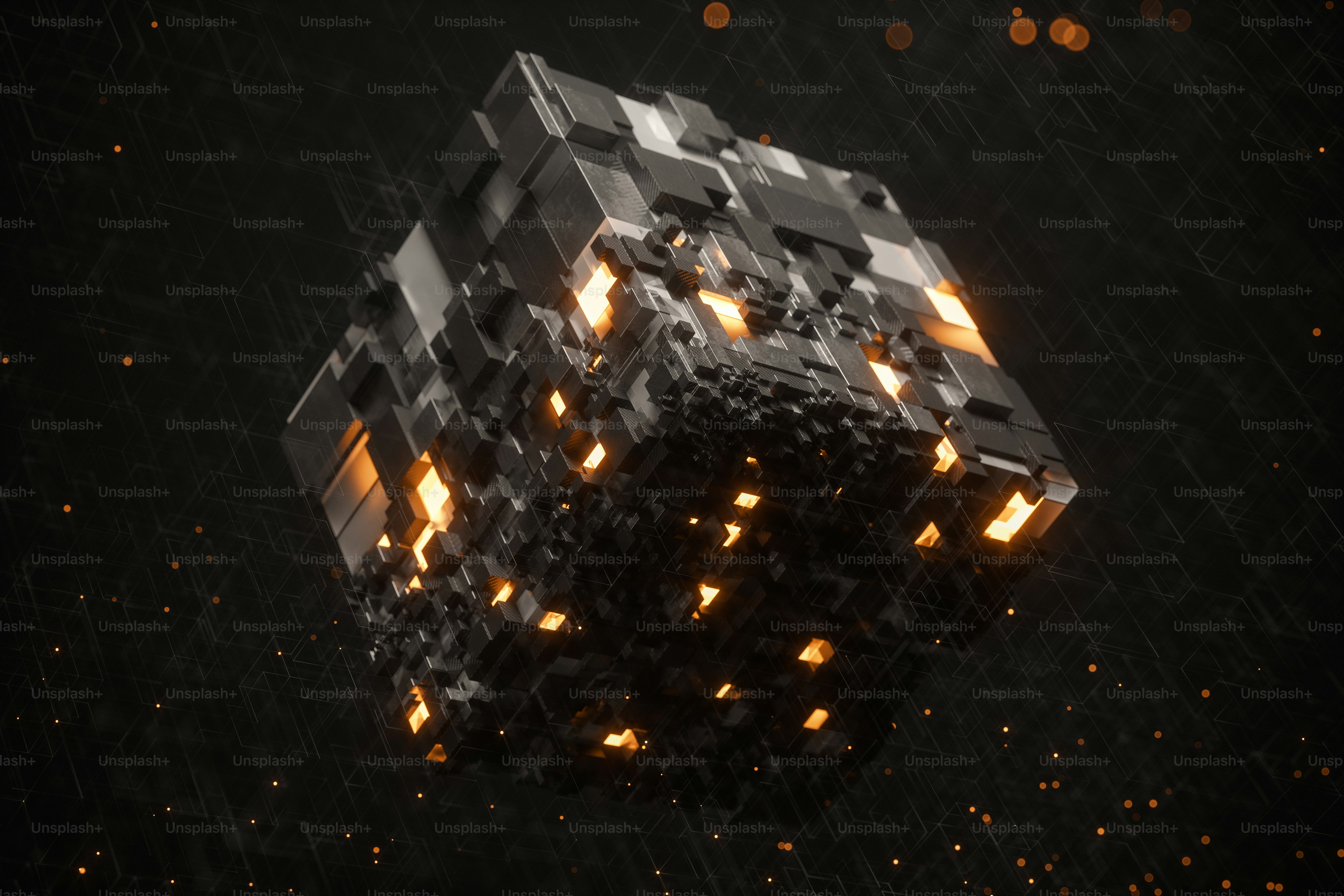 Abstract technology background for artificial intelligence or quantum computing.