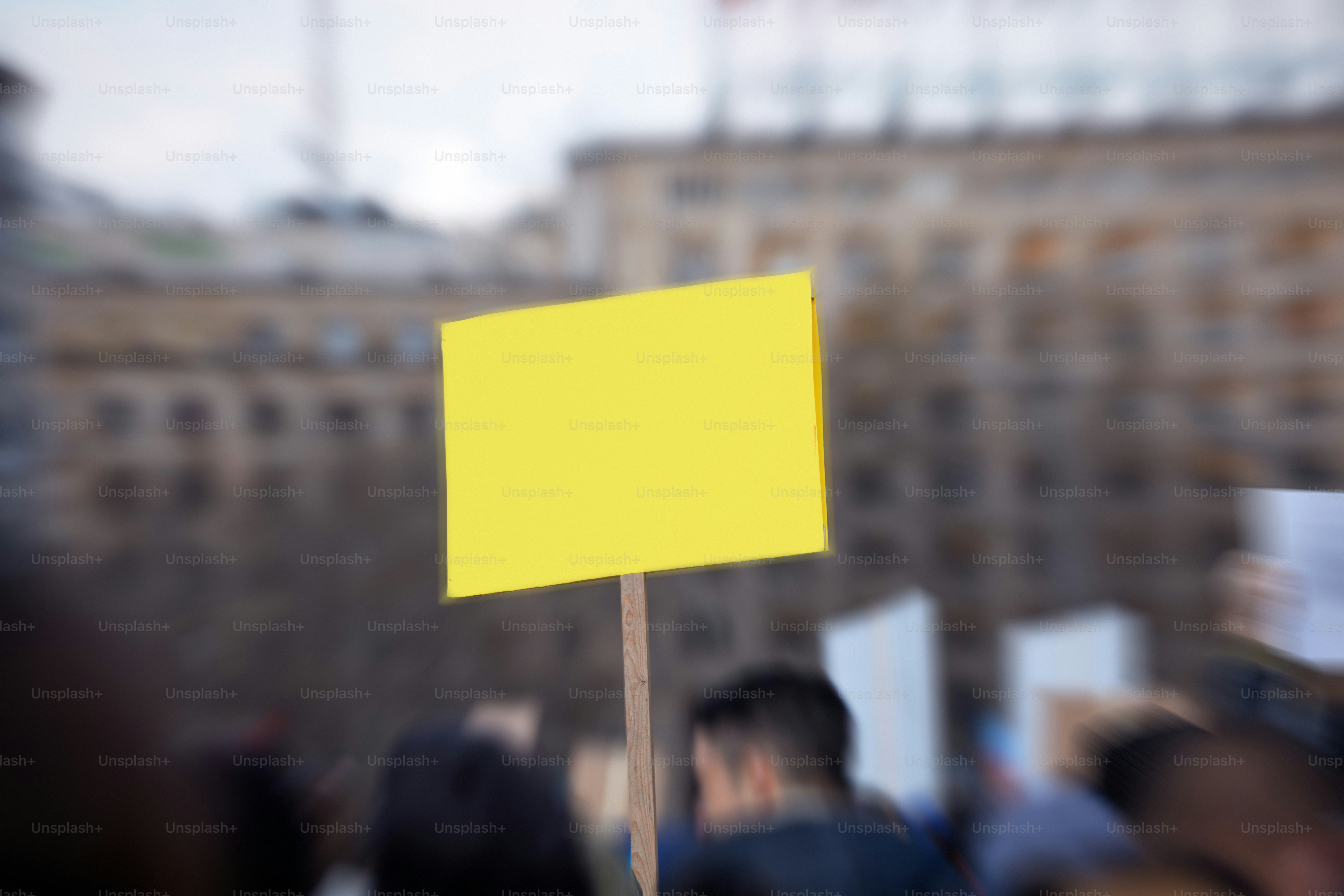 Protesters holding placards and signs on the streets.