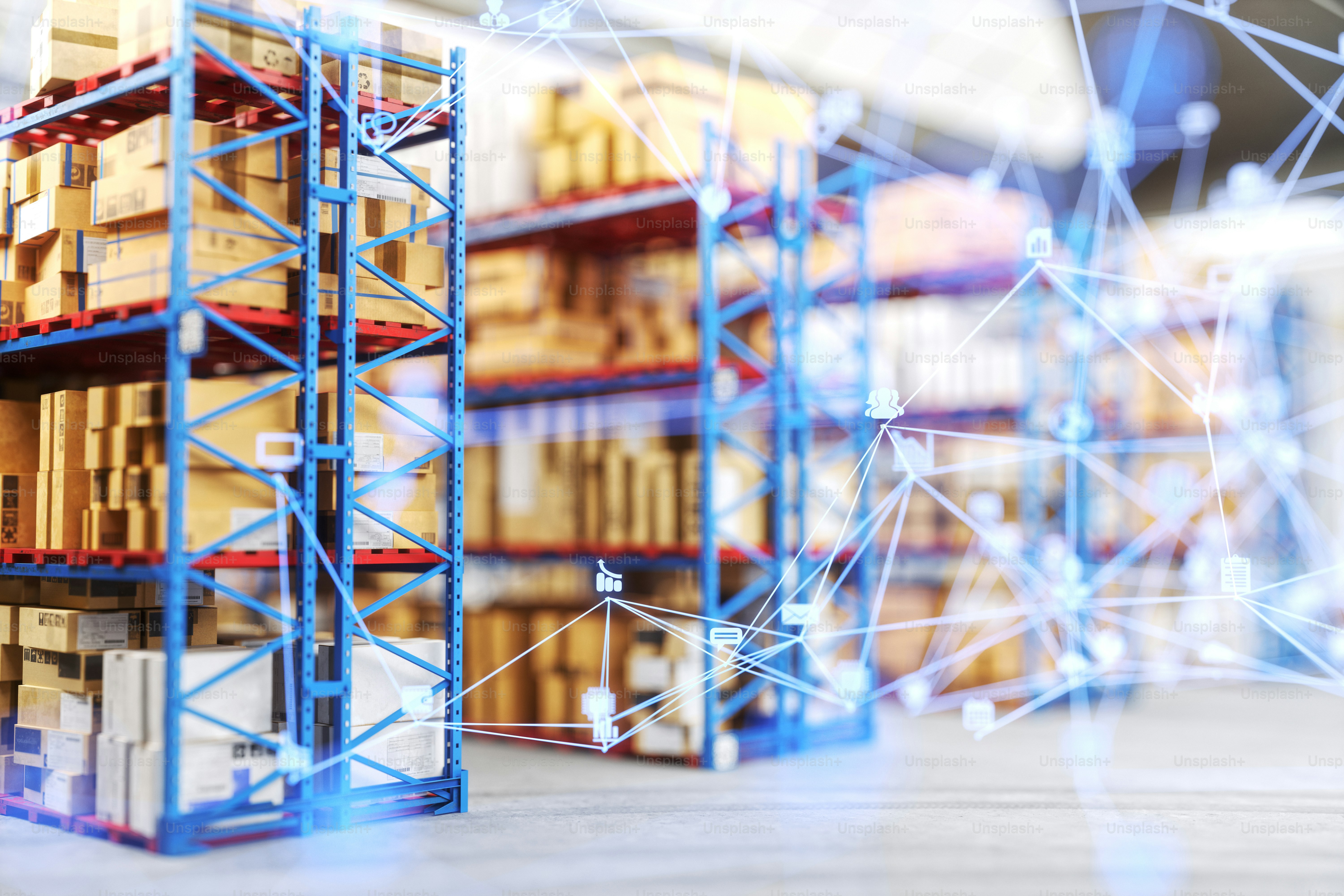 Digital connections in a smart warehouse. photo – Business Image on ...
