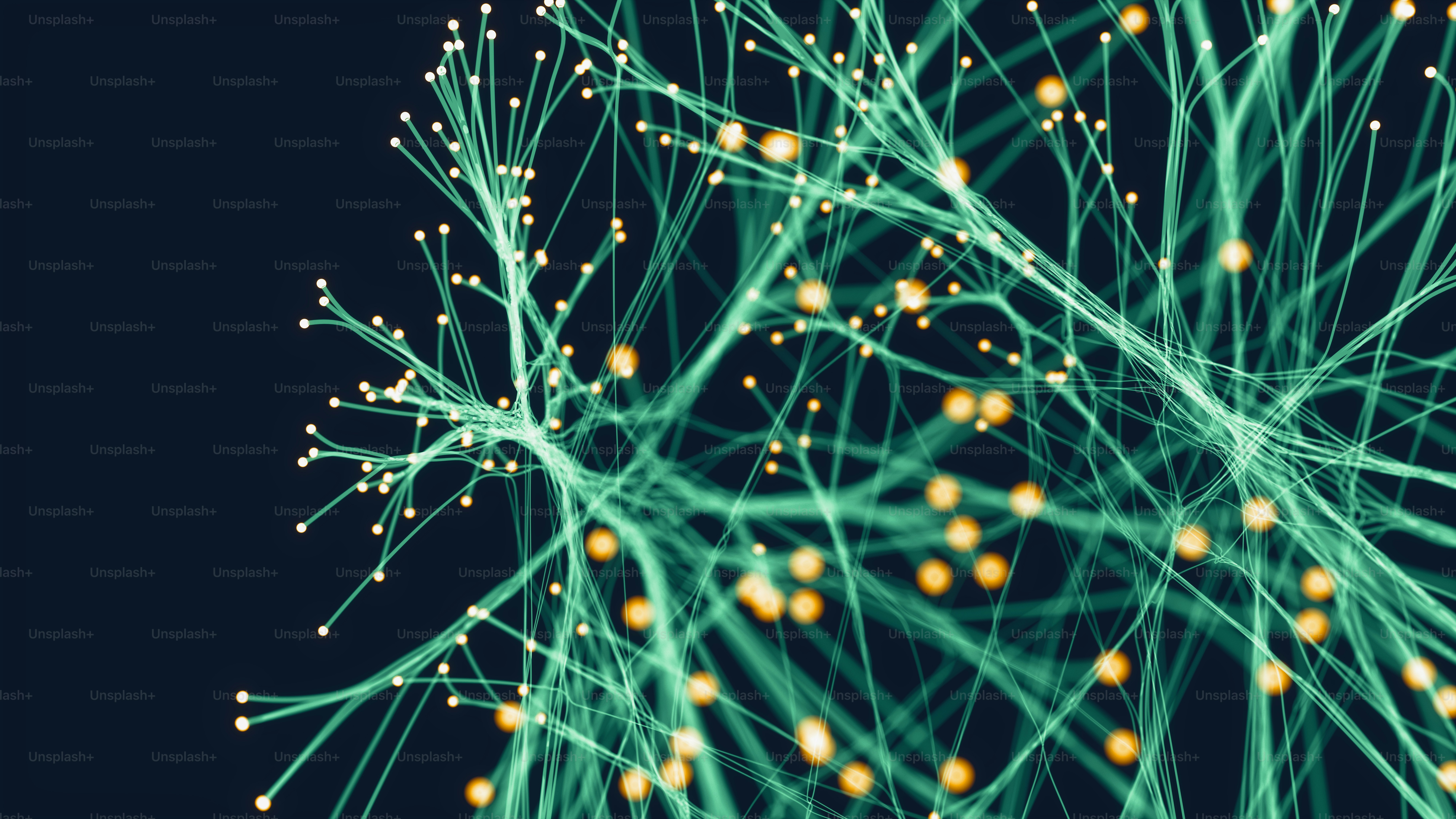 Abstract fibers neural networks background.