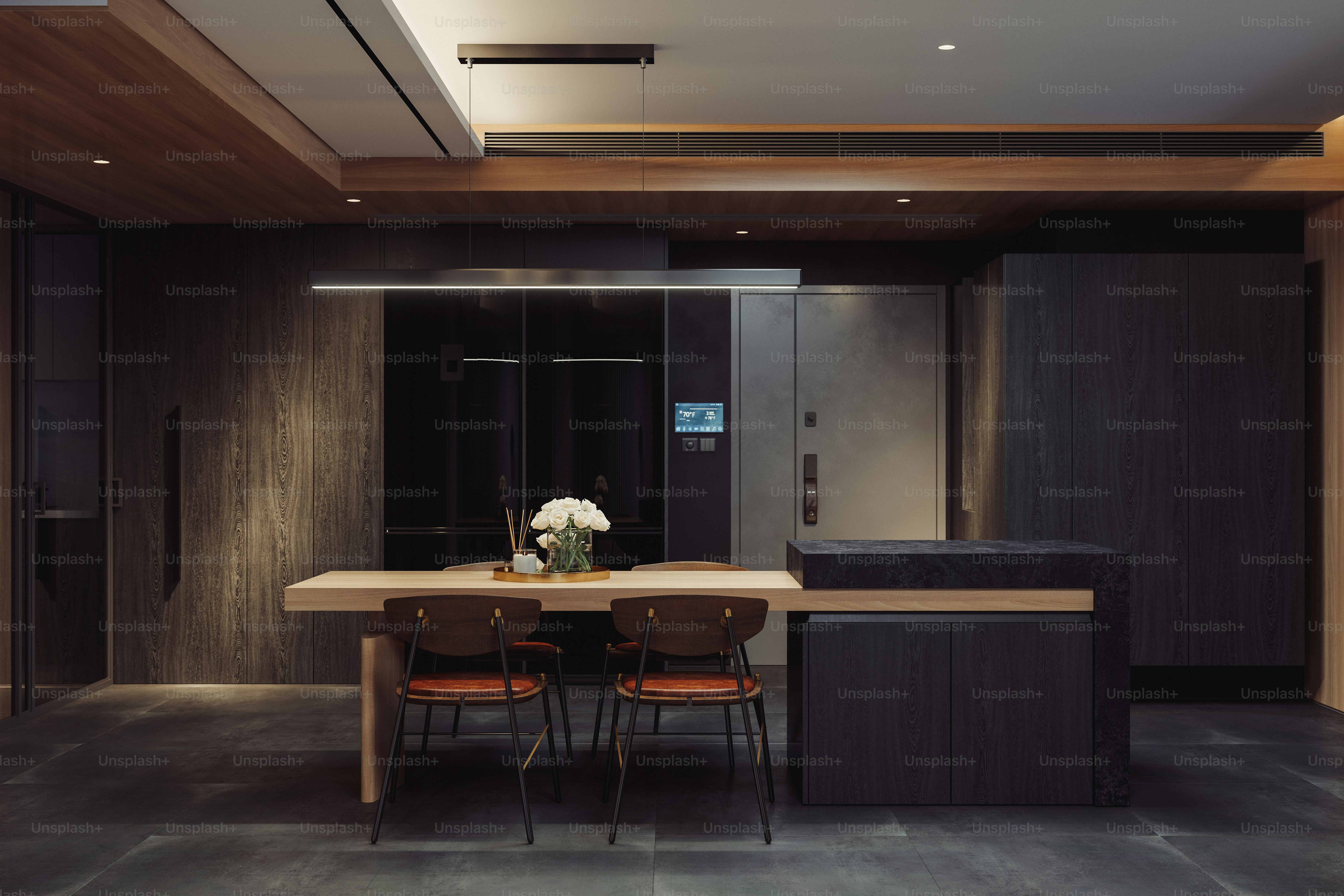 Interior of a luxury modern home with smart automation system. photo ...