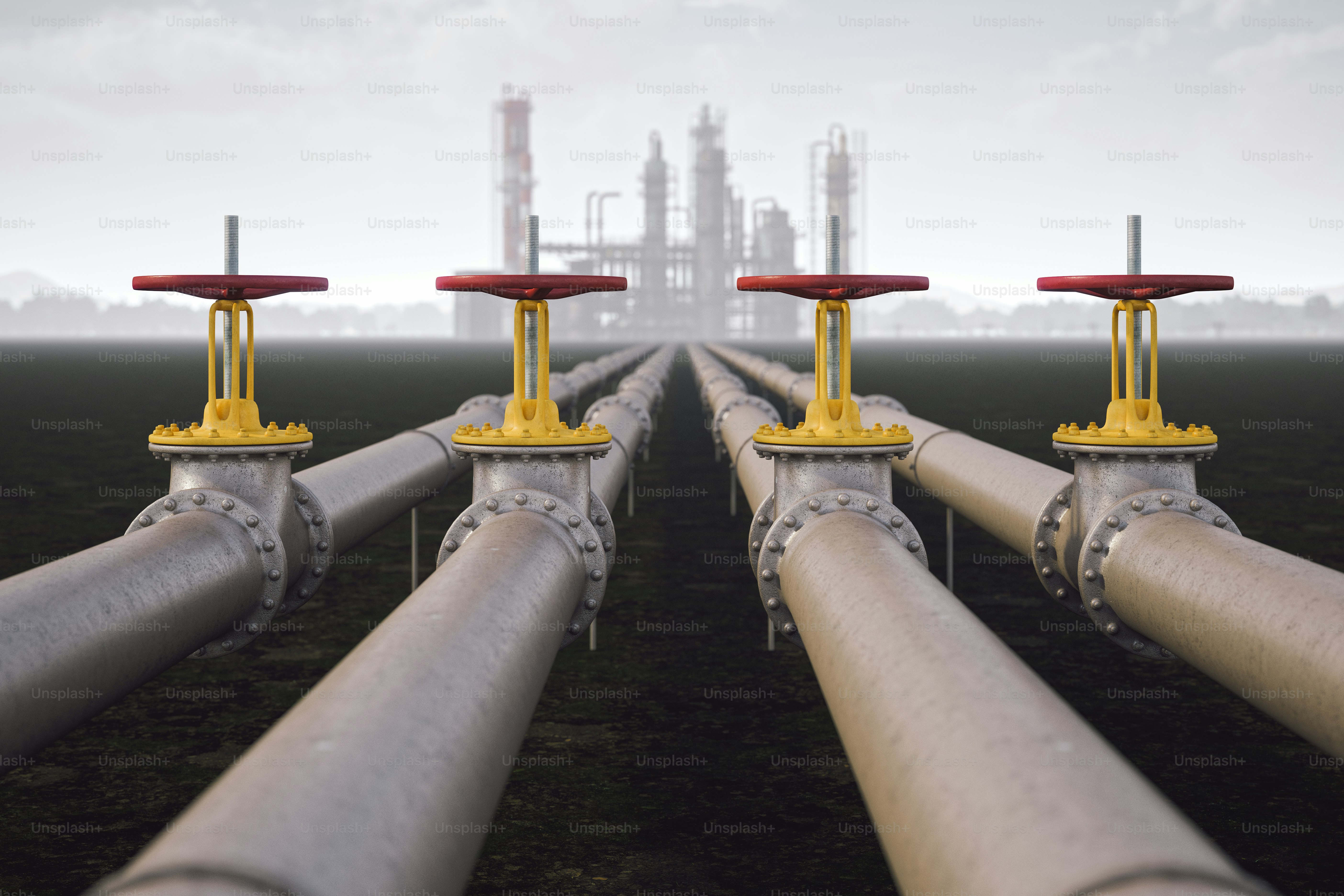 Chemical plant piping and refinery equipment