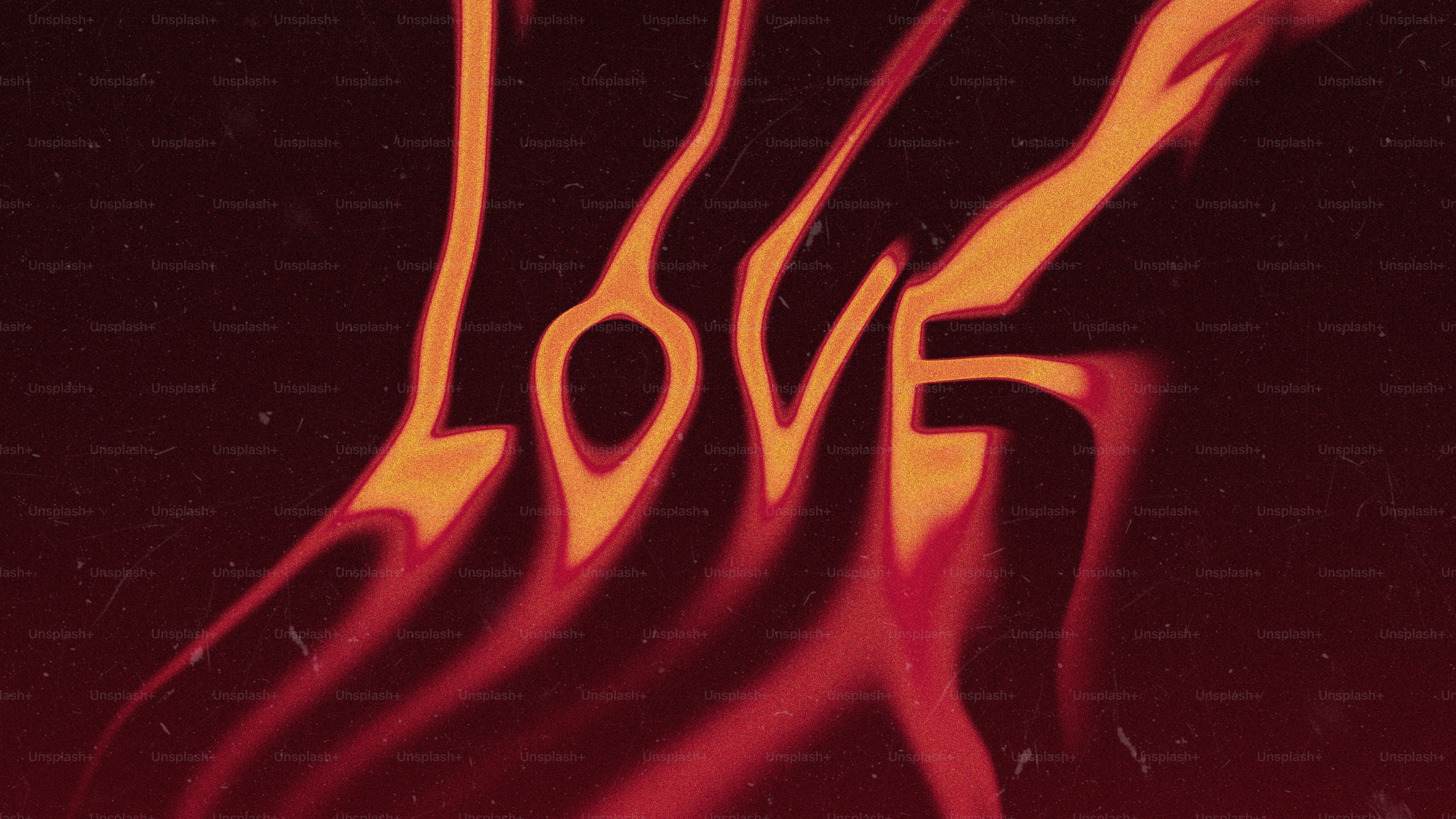 사랑이라는 단어는 불타는 듯한 녹아내리는 글씨로 쓰여 있었다.