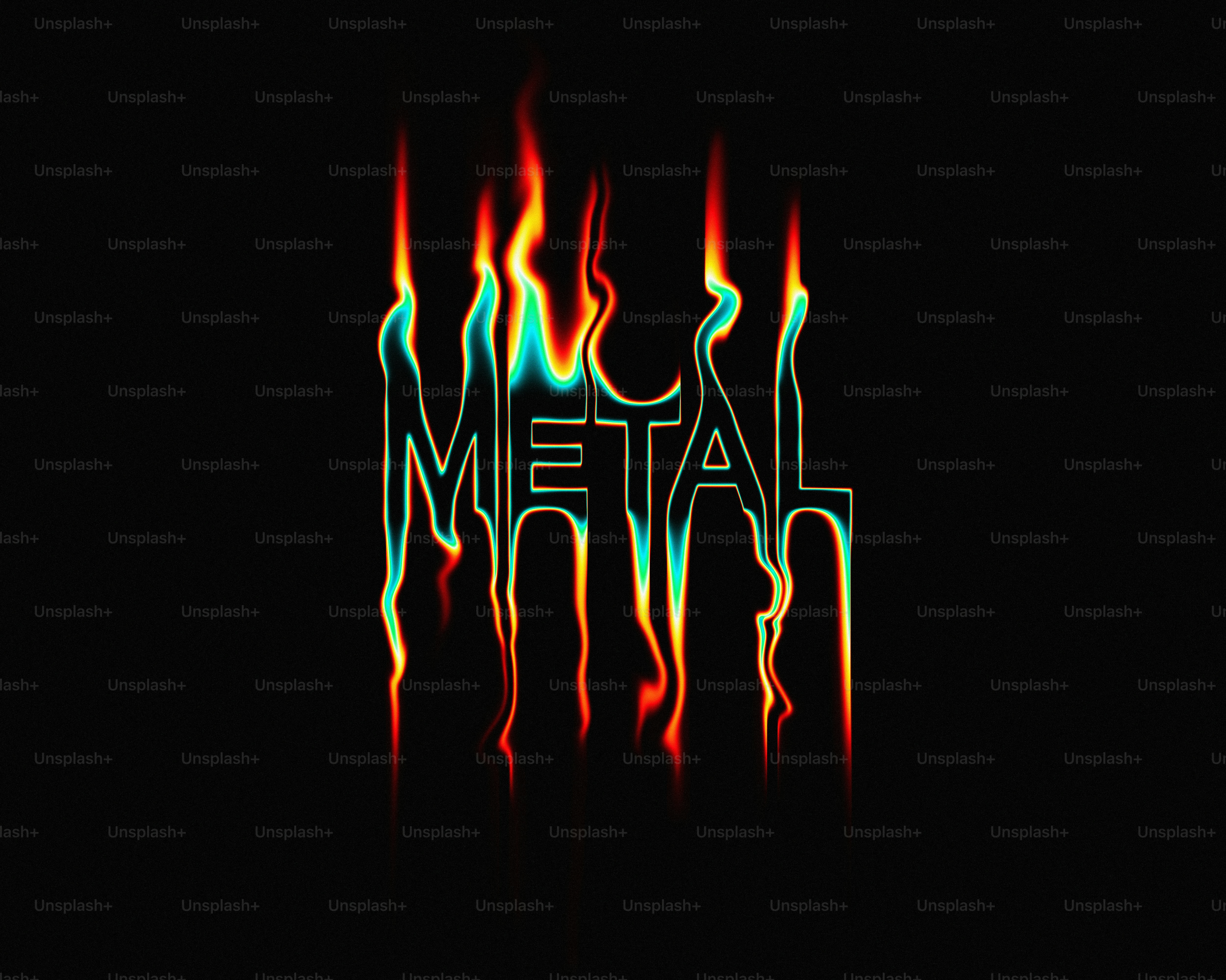 Fiery text spelling out the word metal