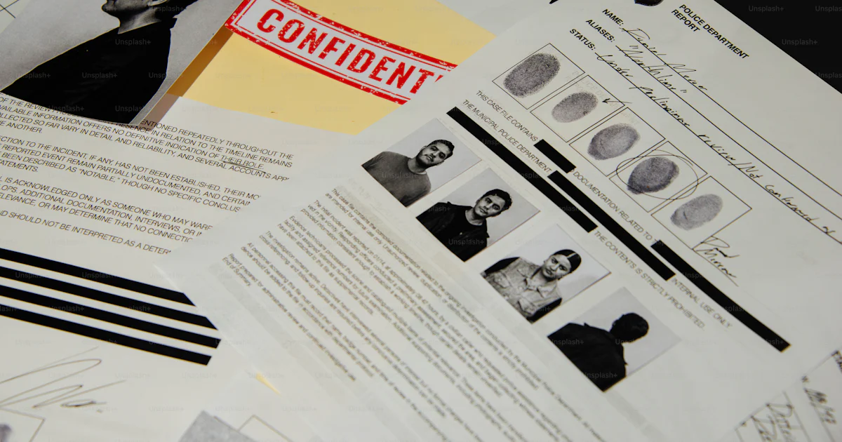 Suspect Statement File Confidential case file with suspect photos and fingerprints photo – Law ...