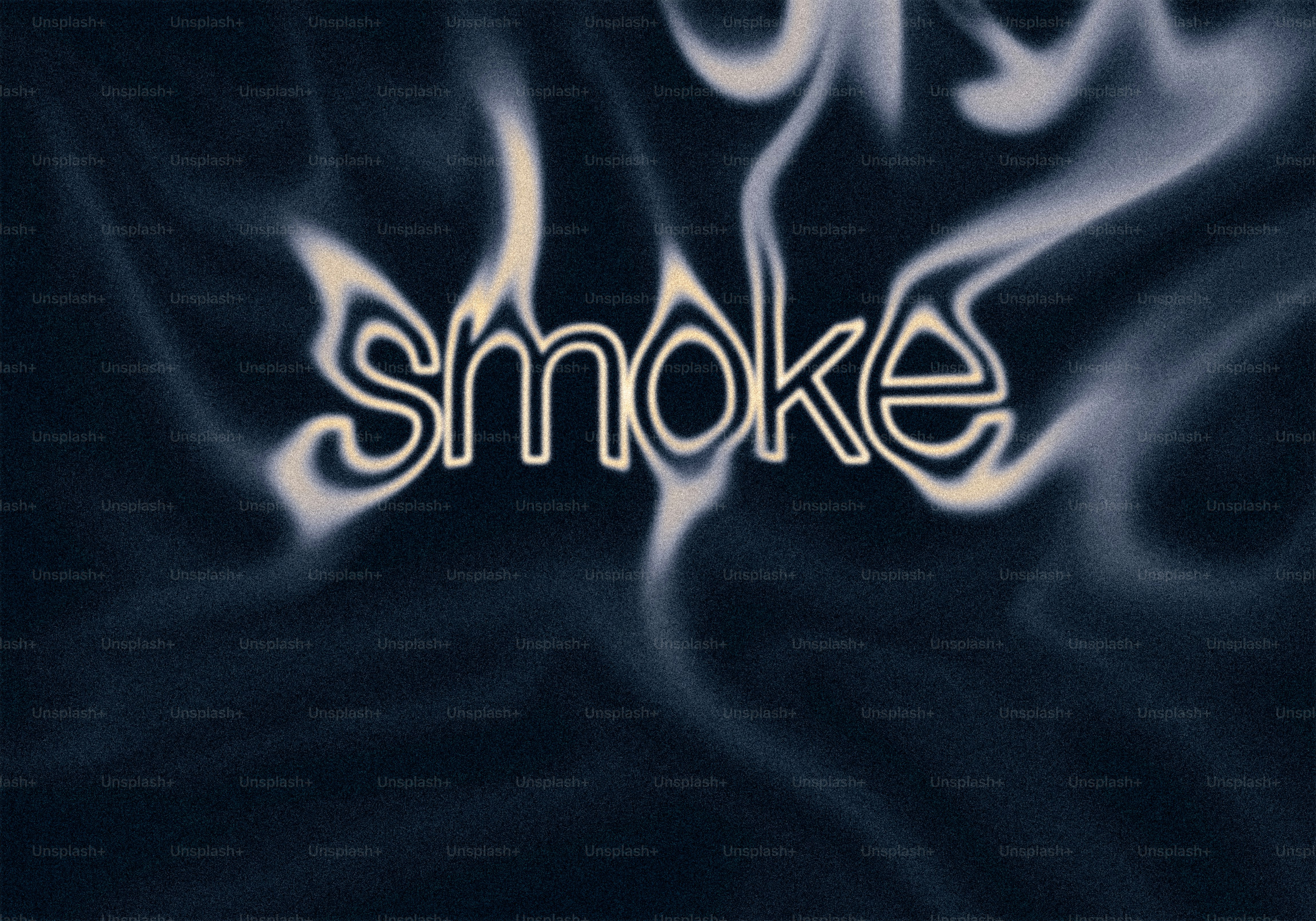 白い煙で「smoke」と書かれている。