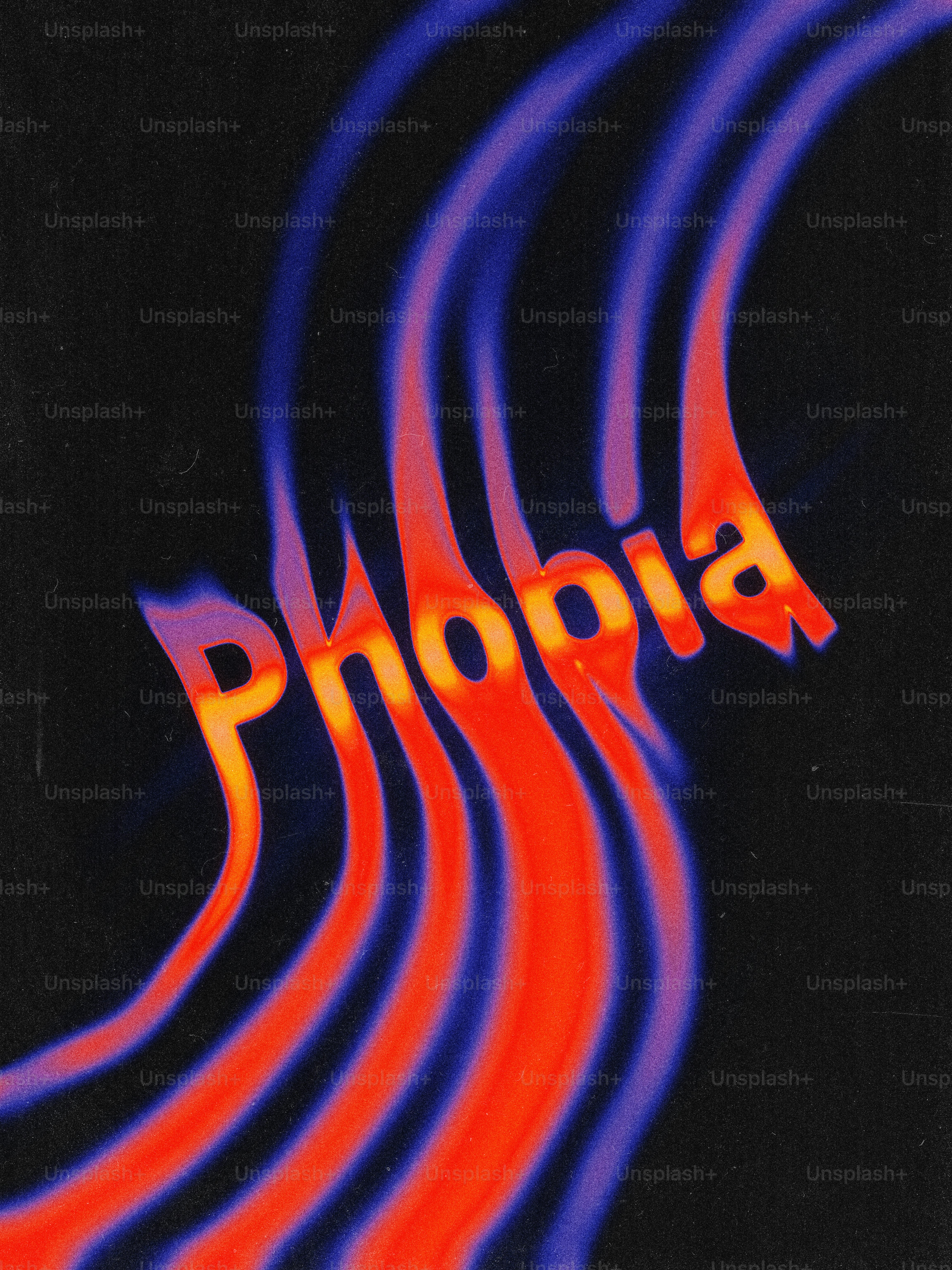 A palavra 'fobia' com linhas onduladas