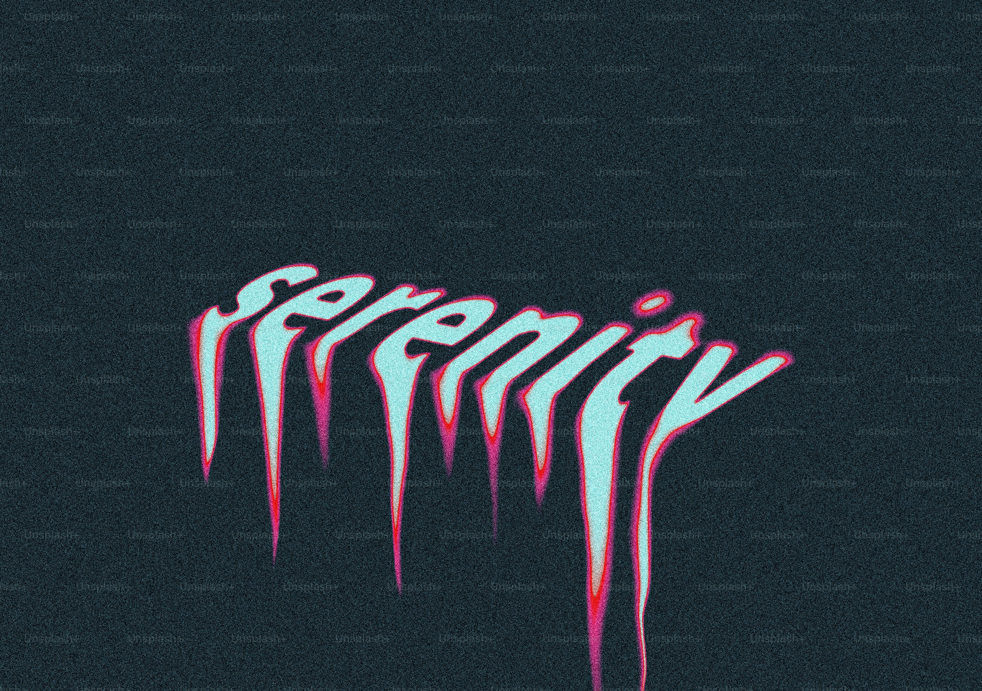 Le mot sérénité avec un effet de fonte