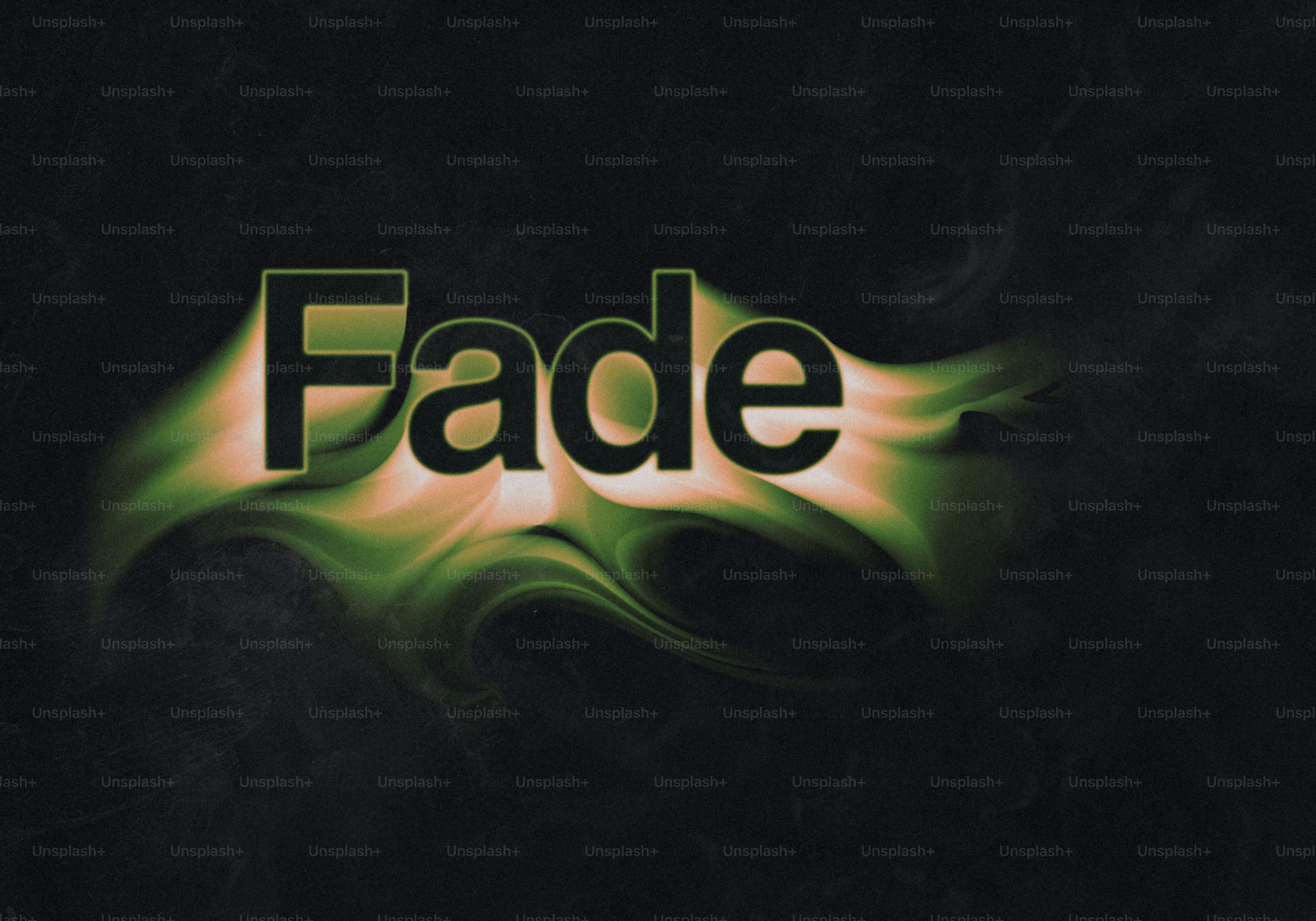 The word fade in stylized green flames