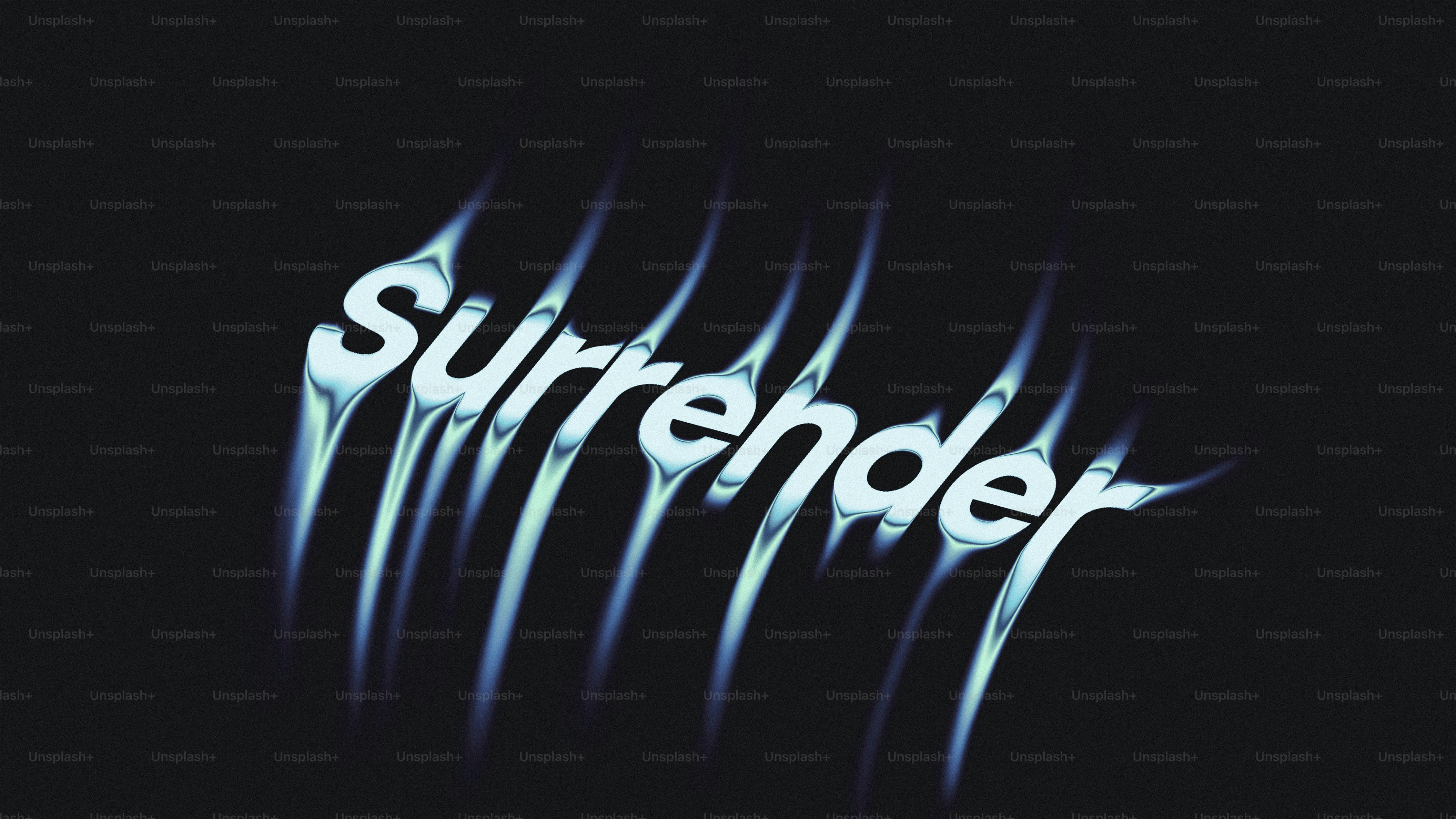 The word surrender with a watery effect