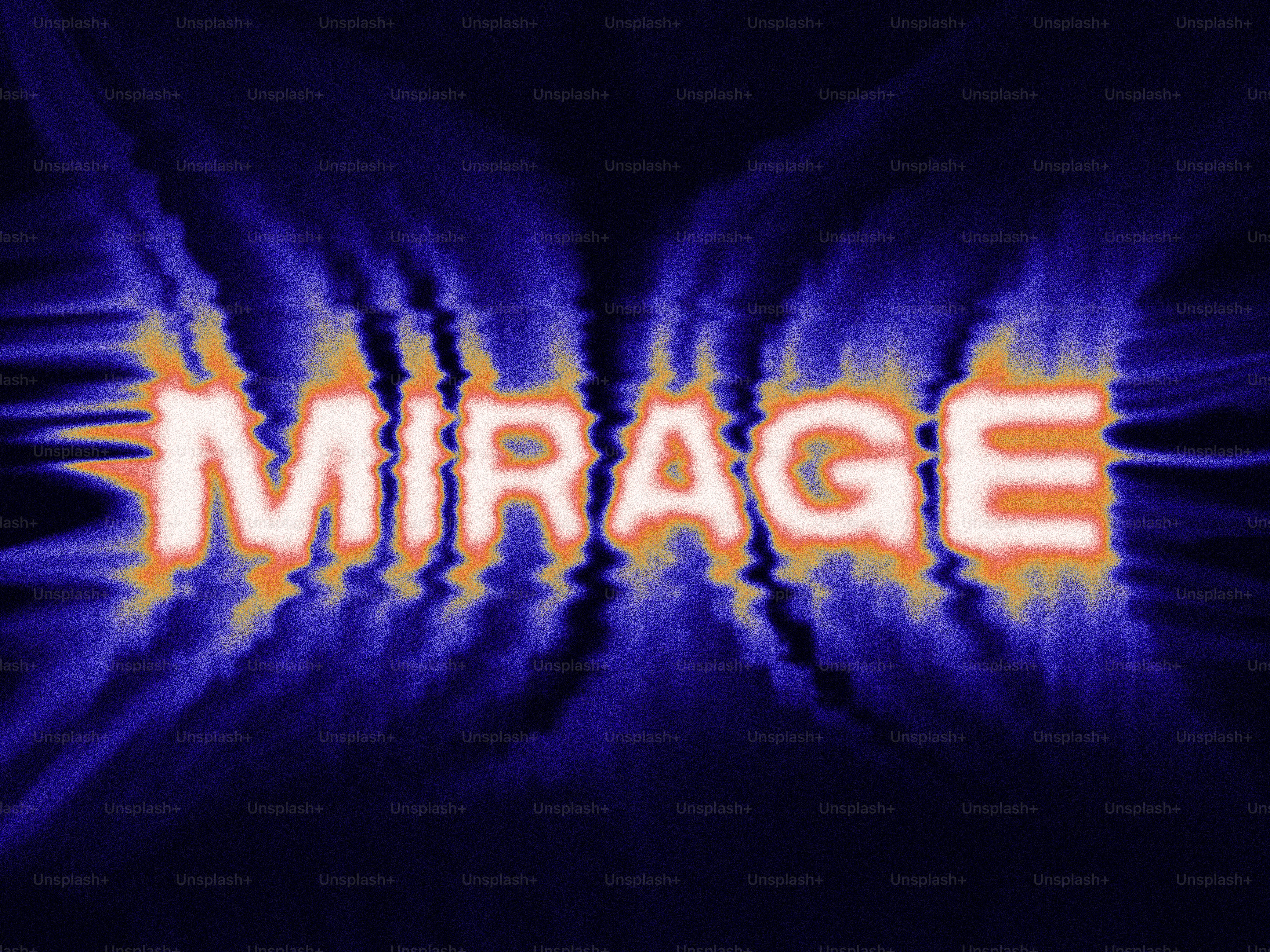 A palavra miragem exibida com letras laranja flamejante.