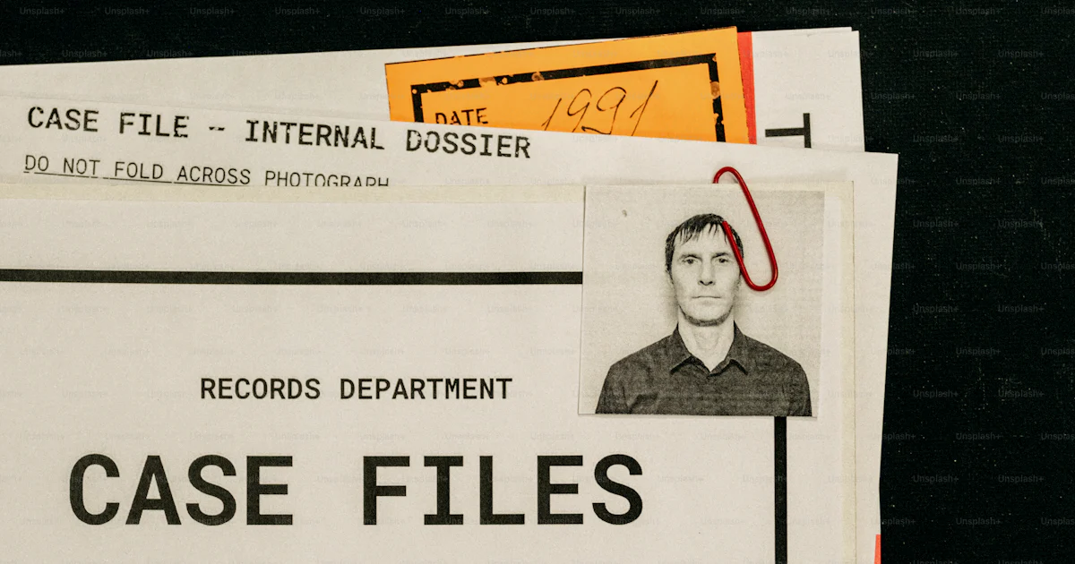Stack of case files with a man's photo. photo – Law Image on Unsplash