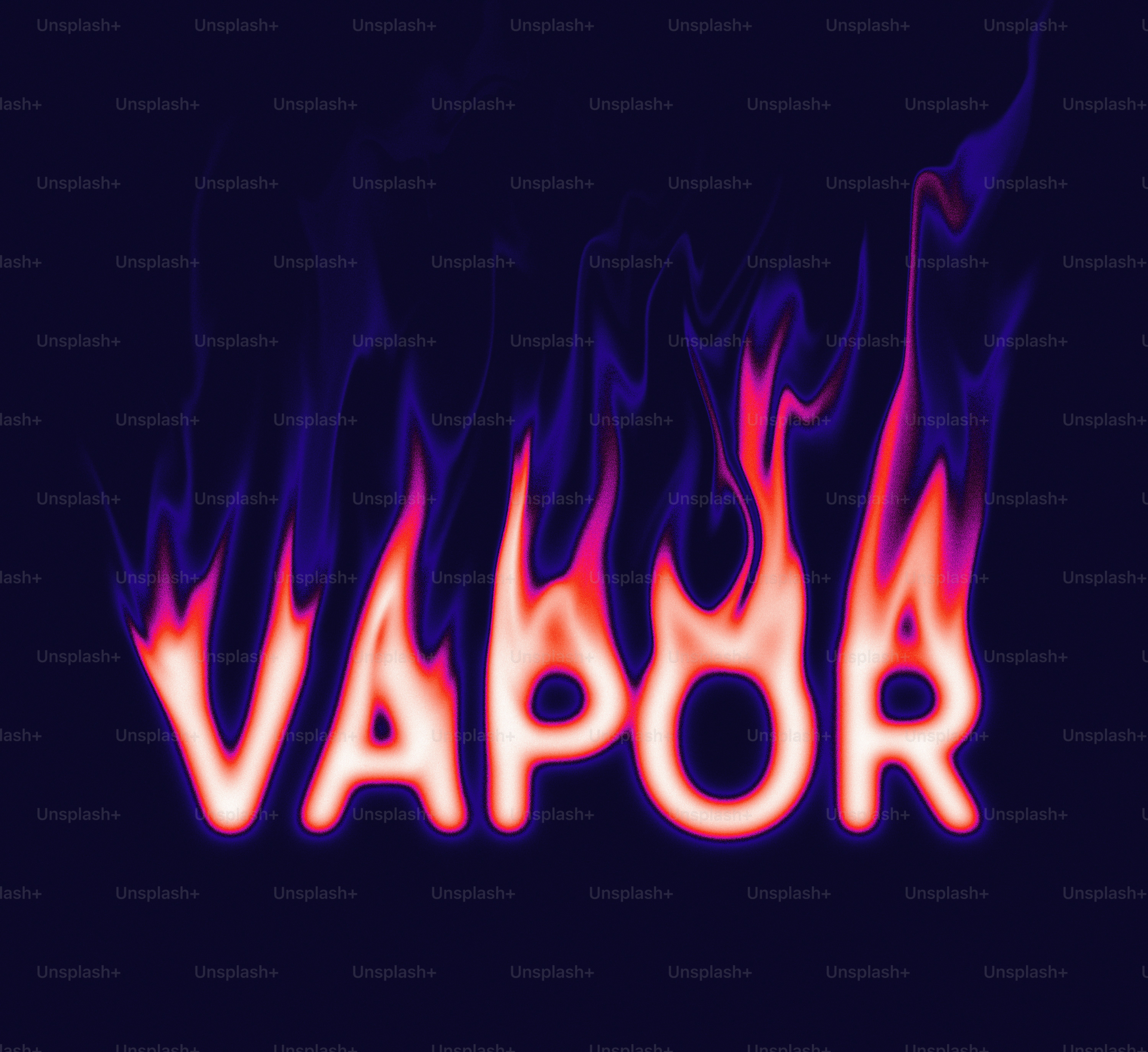The word vapor written in fiery letters