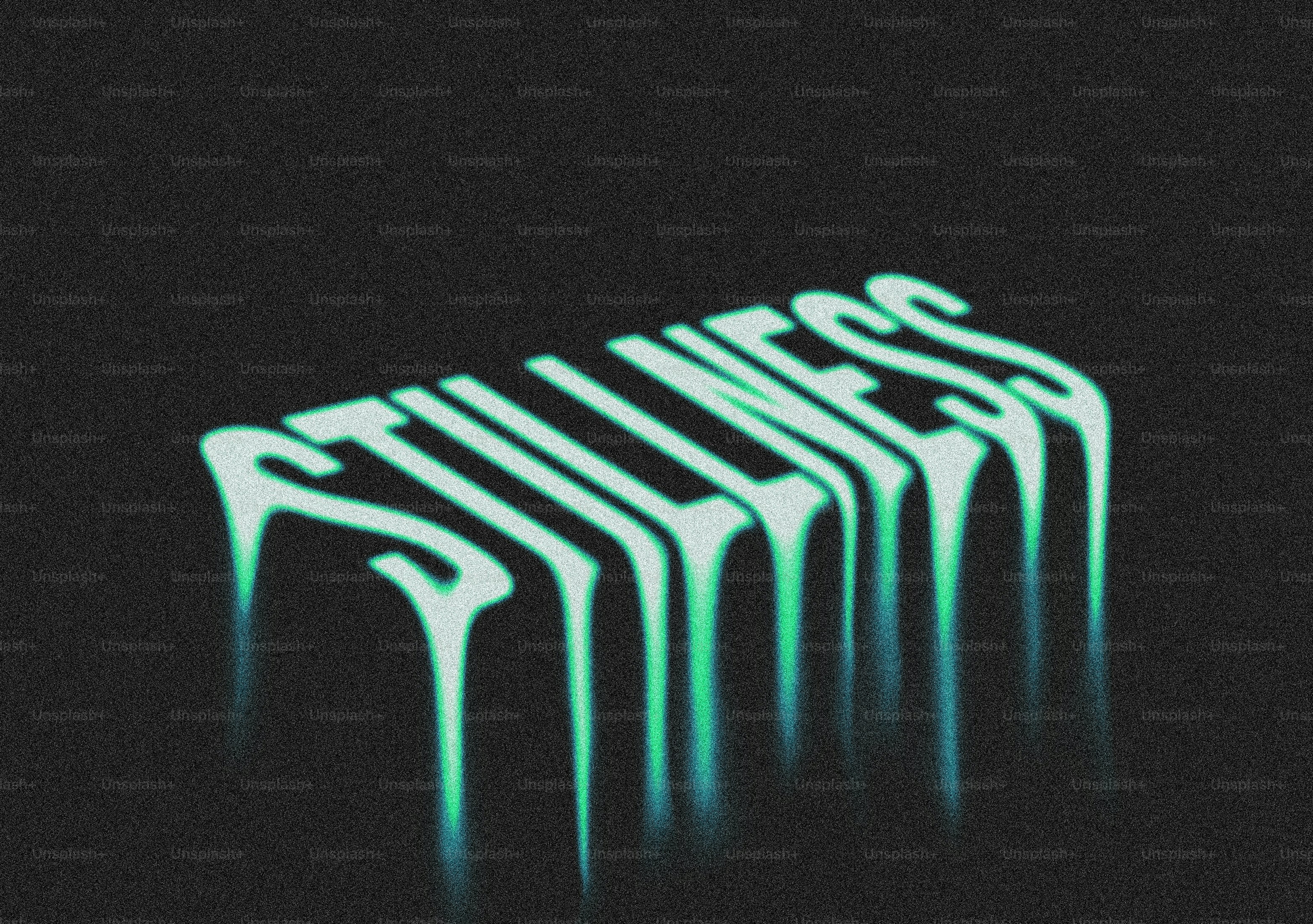 Glowing word stillness with dripping effect