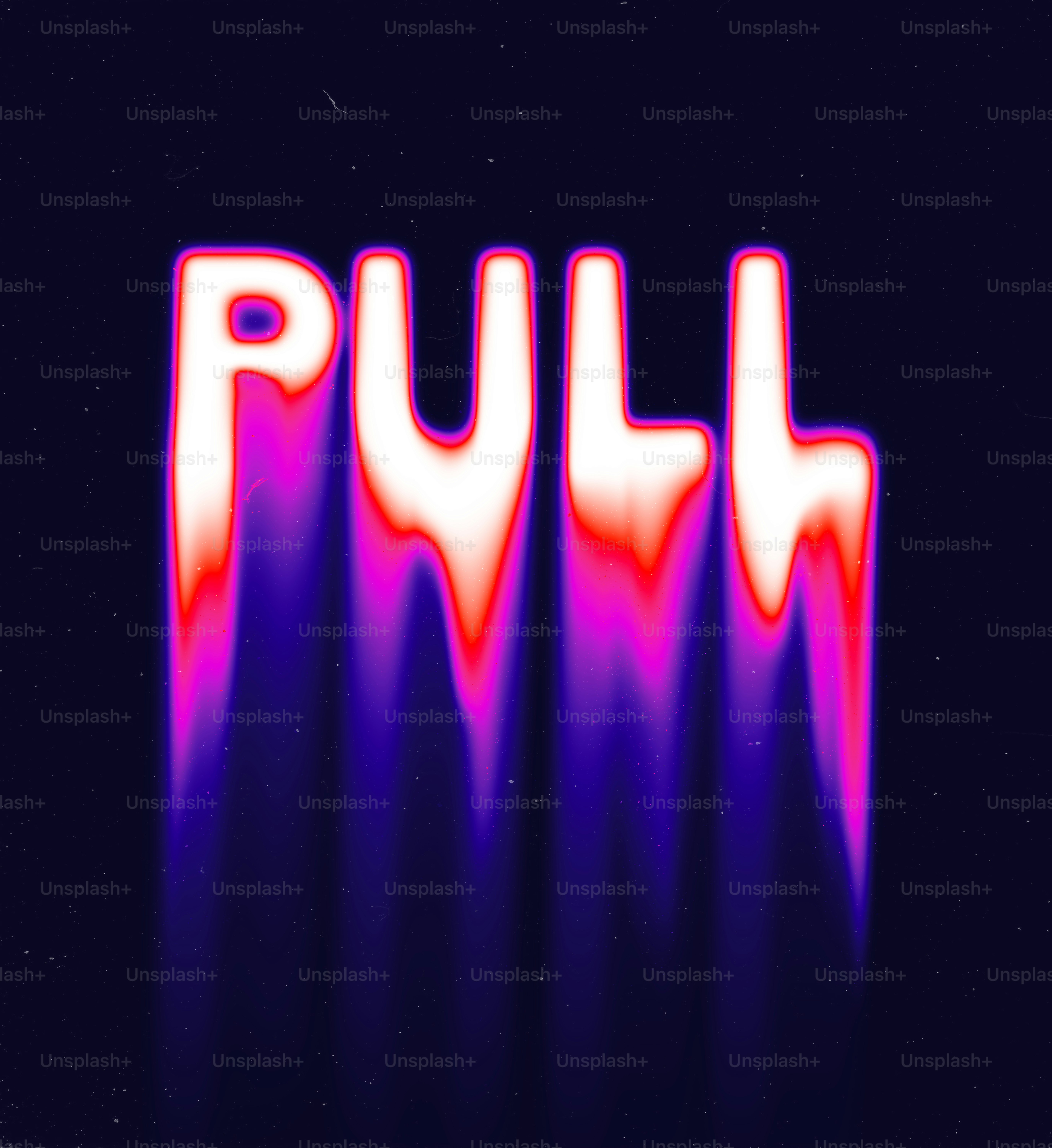 Le mot tire des lettres lumineuses et dégoulinantes.