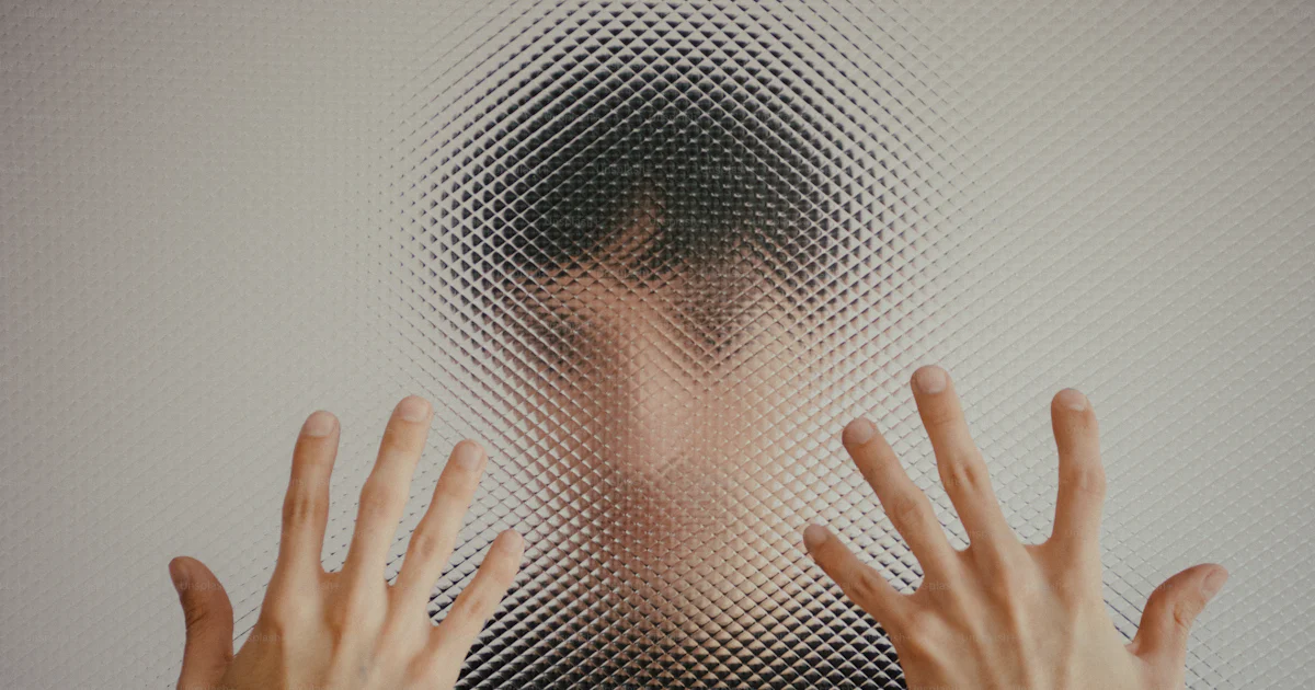 Hand Through Object Person's face and hands seen through textured glass photo – Texture ...