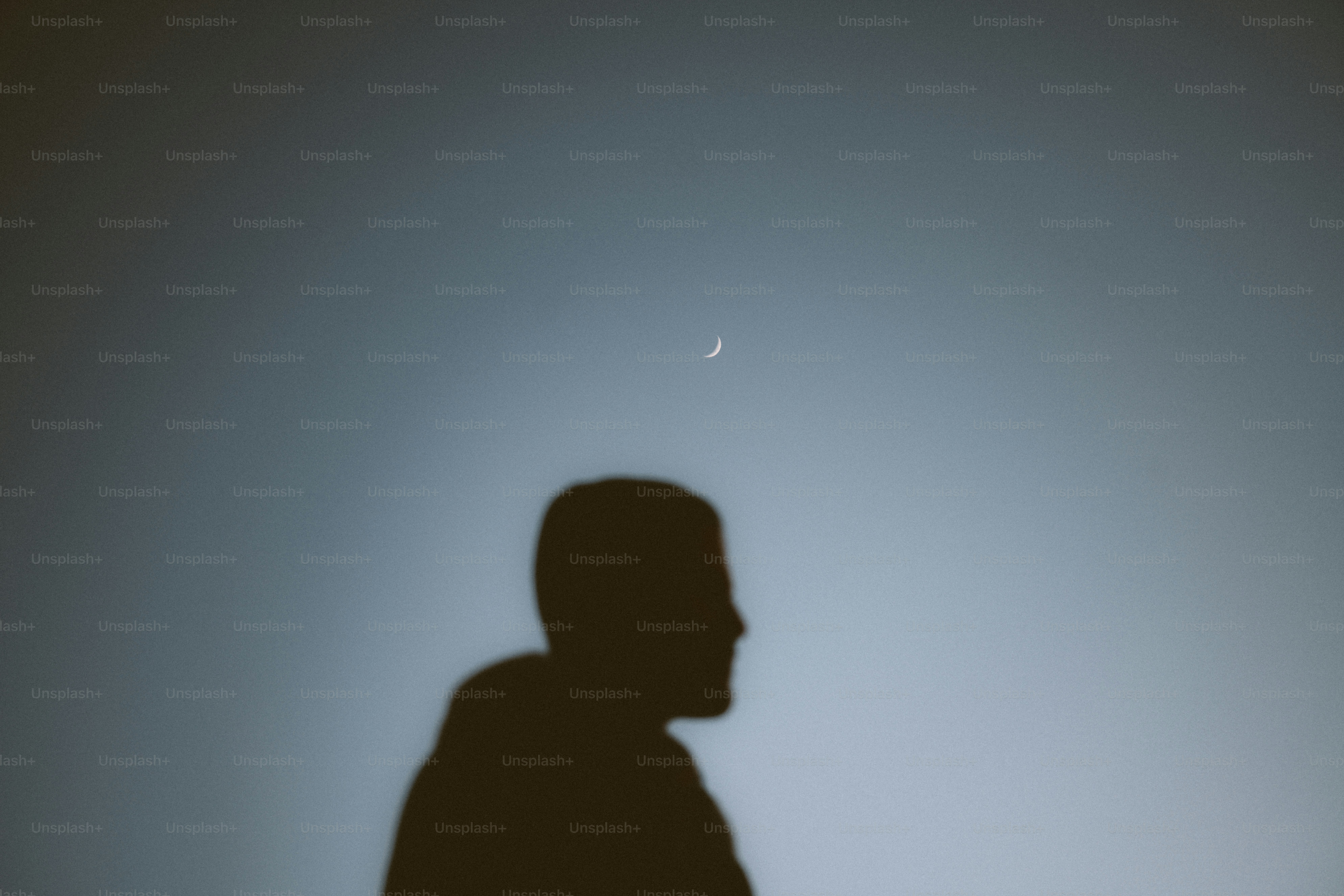 Silhouette of a person against a night sky