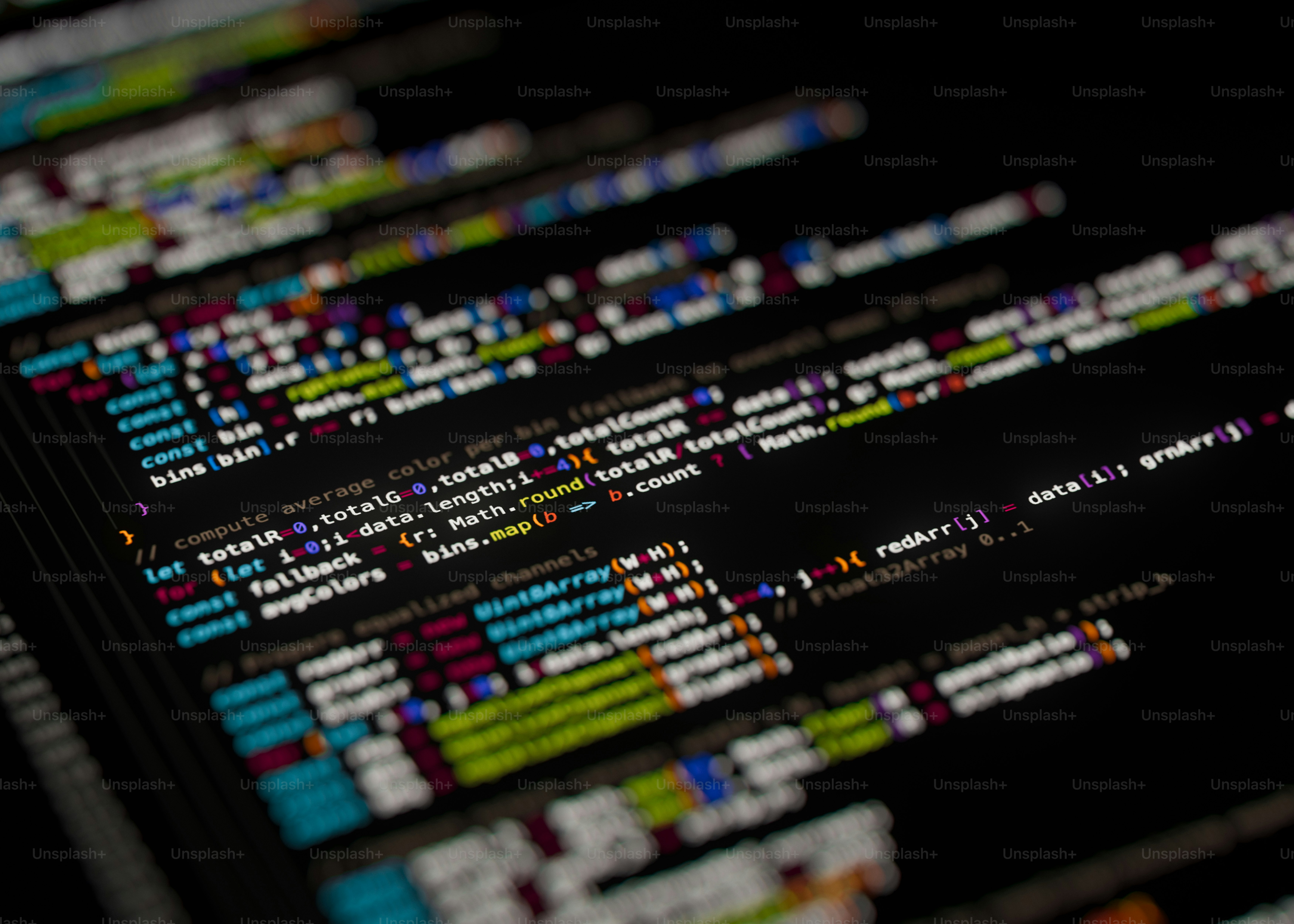 Computer code displayed on a dark screen