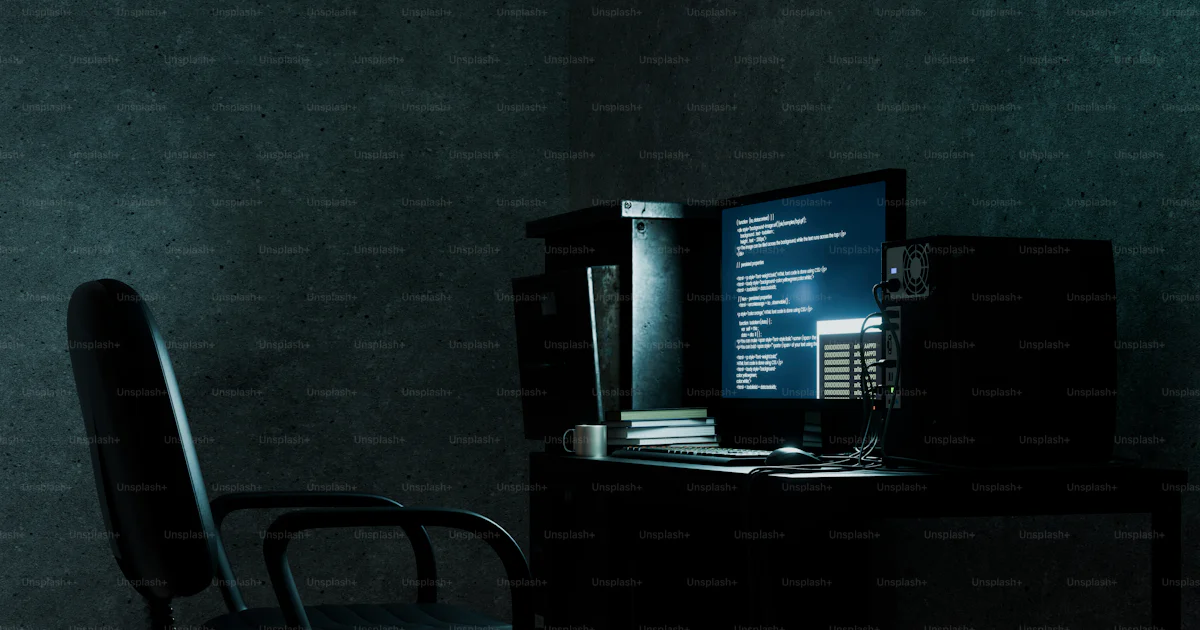 Computer In Dark Room Dark room with a computer and chair photo – Office Image on Unsplash