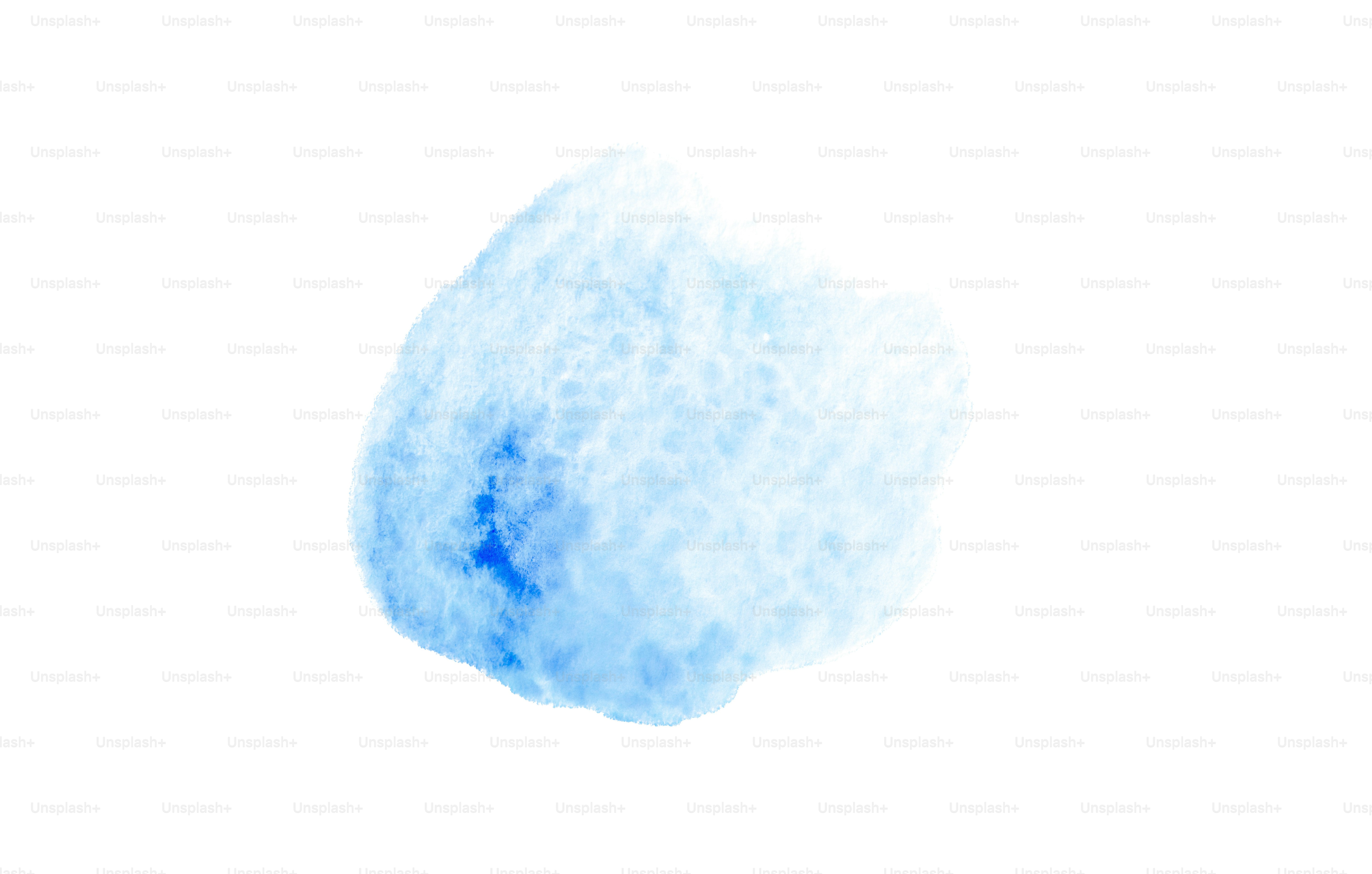 A soft blue watercolor brush stroke on white