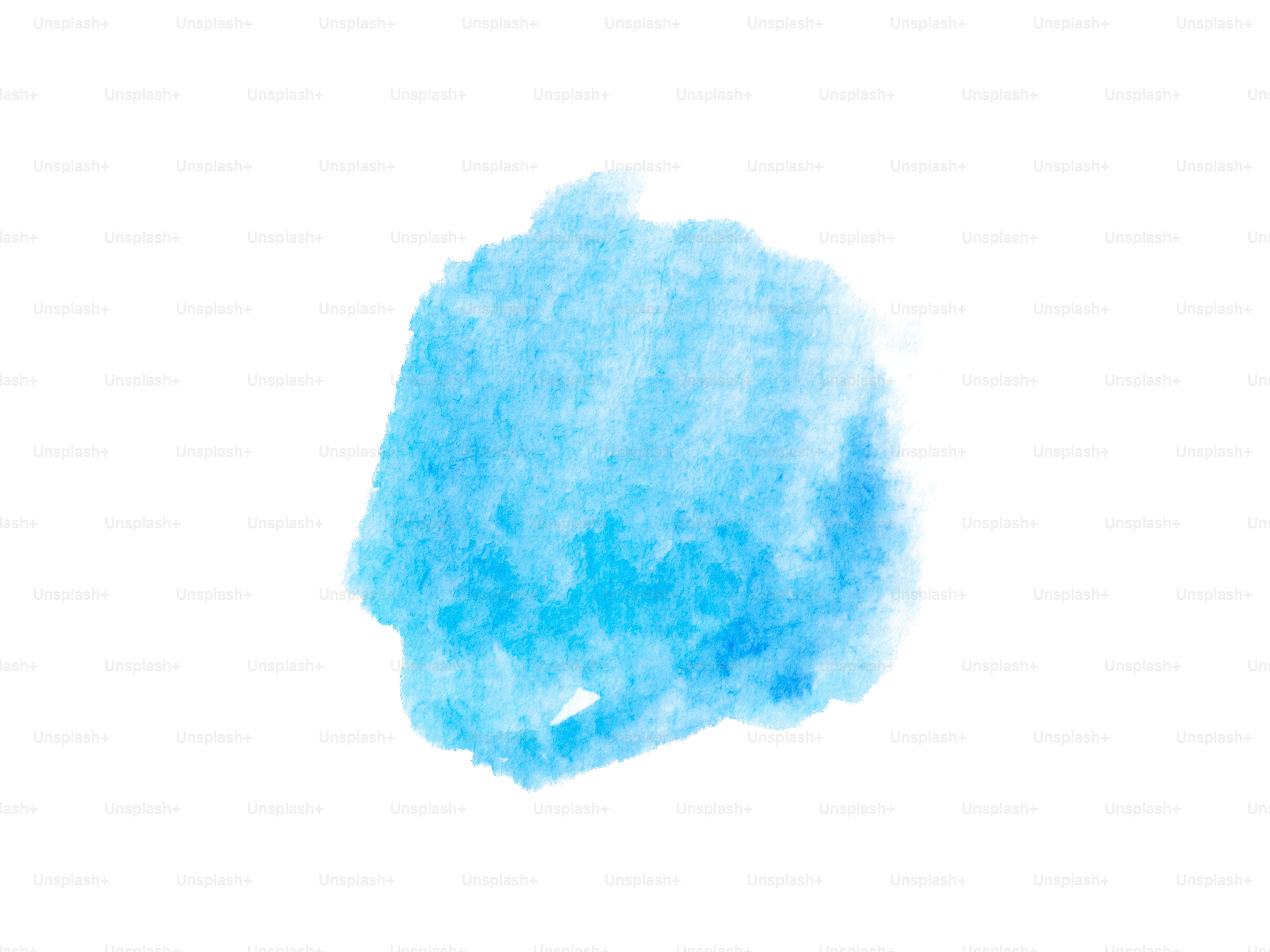 A bright blue watercolor splash on white background